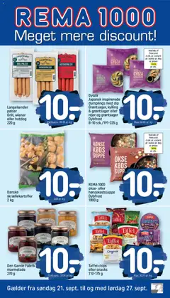 Eksempel på tilbudsavis Tilbudsavis fra butik Rema 1000 gyldig fra 21/09/2025