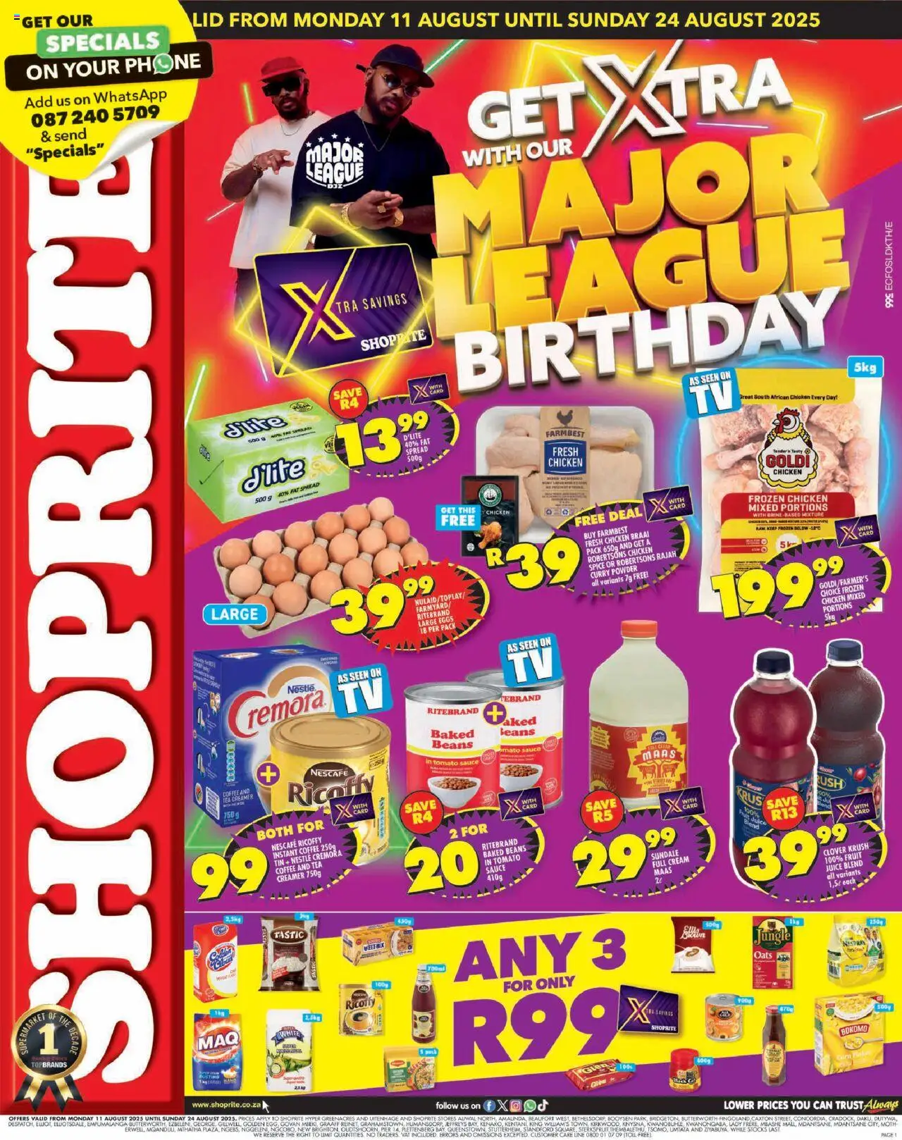 Shoprite Eastern Cape - Major Deals 11/08 - 24/08/2025 >> Catalogue