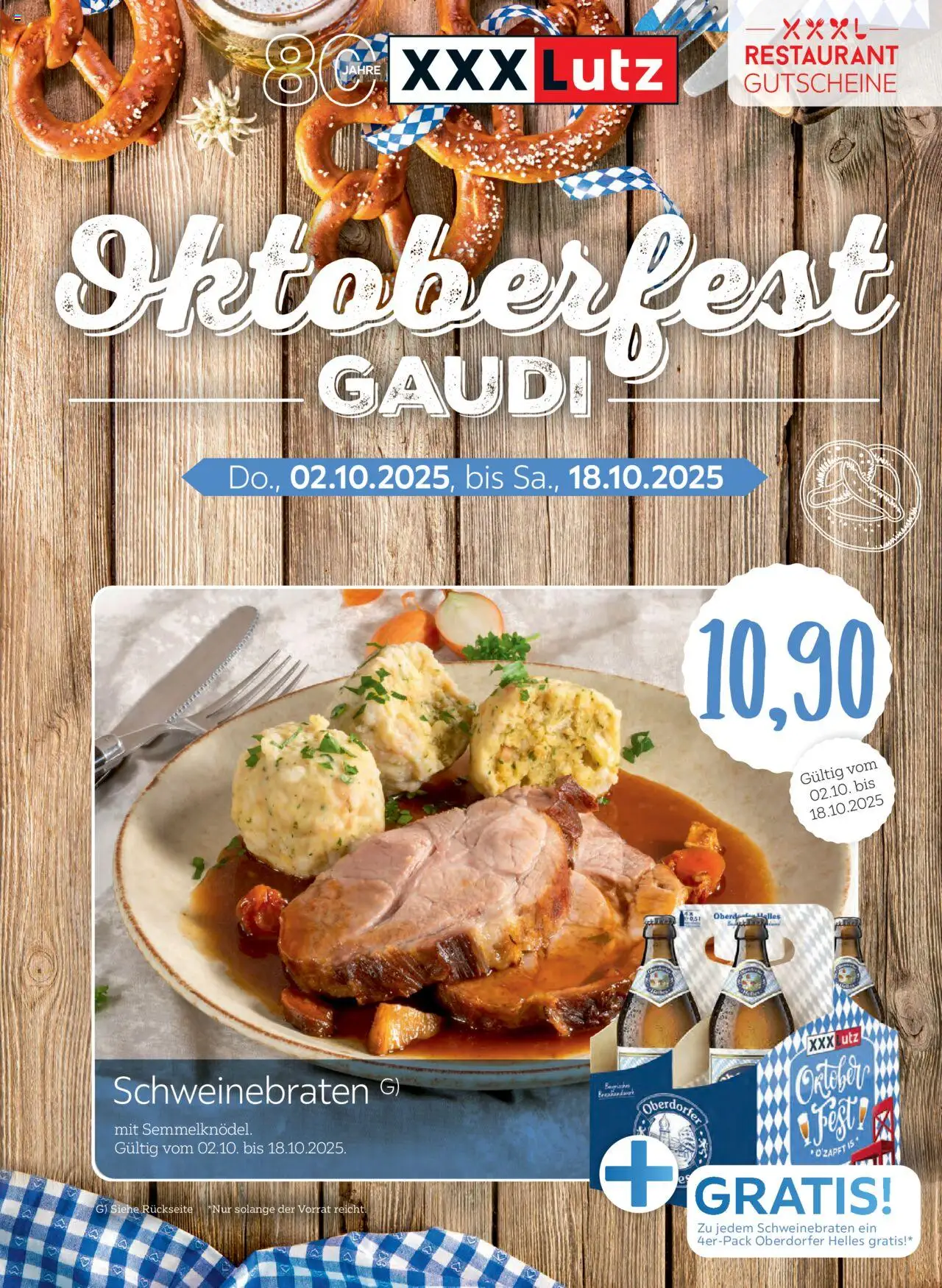 XXXL Lutz Restaurantgutscheine (vom 02.10.2025 - 18.10.2025)