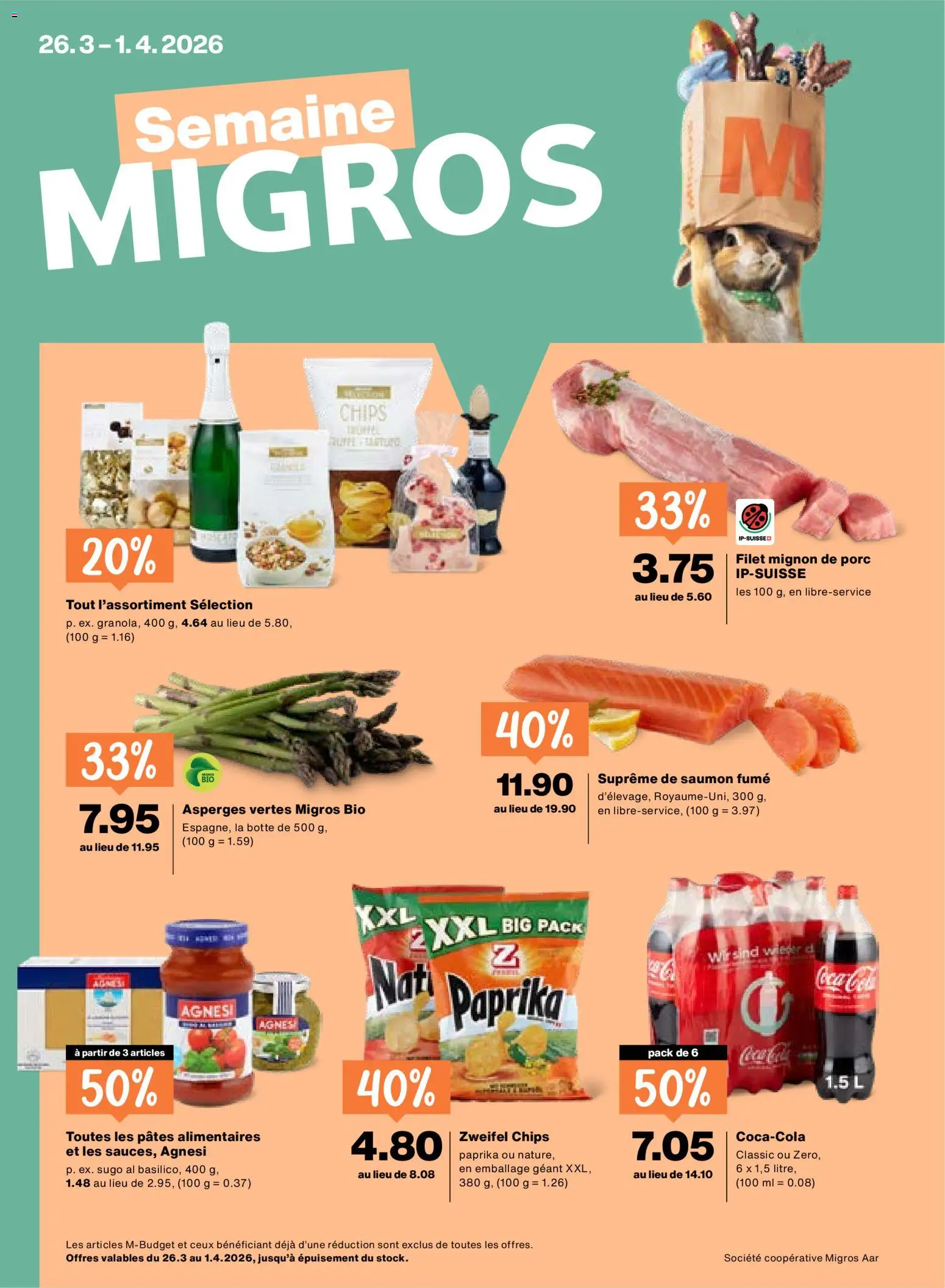 Vorschau des Merkblatts Migros aktionen FR vom Shop Migros gültig von 26.03.2026 bis 01.04.2026