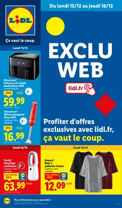 Prévisualisation de Catalogue les bonnes affaires de la semaine exclu web du magasin LIDL formulaire valide 15/12/2025