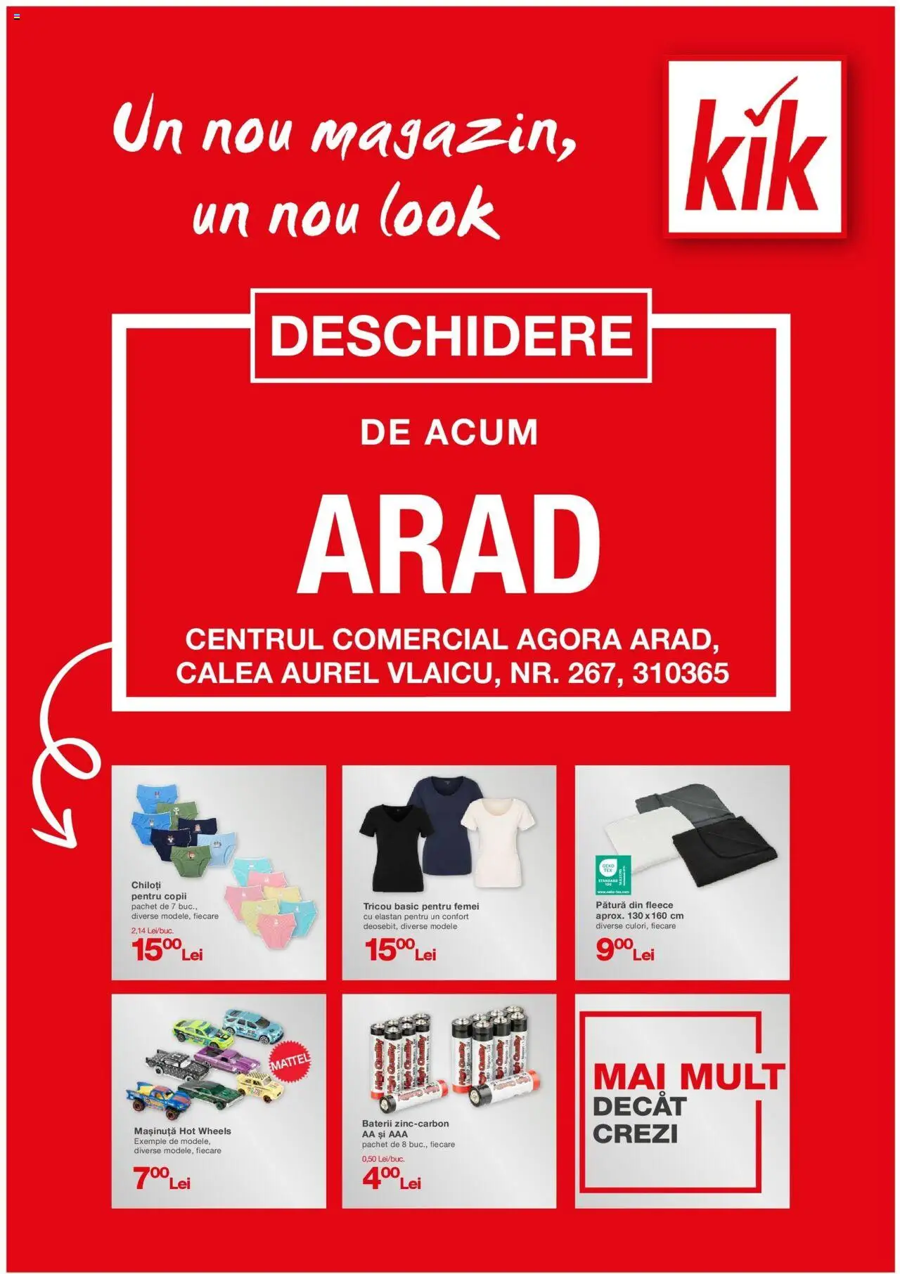 Kik Catalog online de la 28.08.2025 - Magazin Romania - Pagină 1 - Tricou, Pătură, Chiloți, Baterii