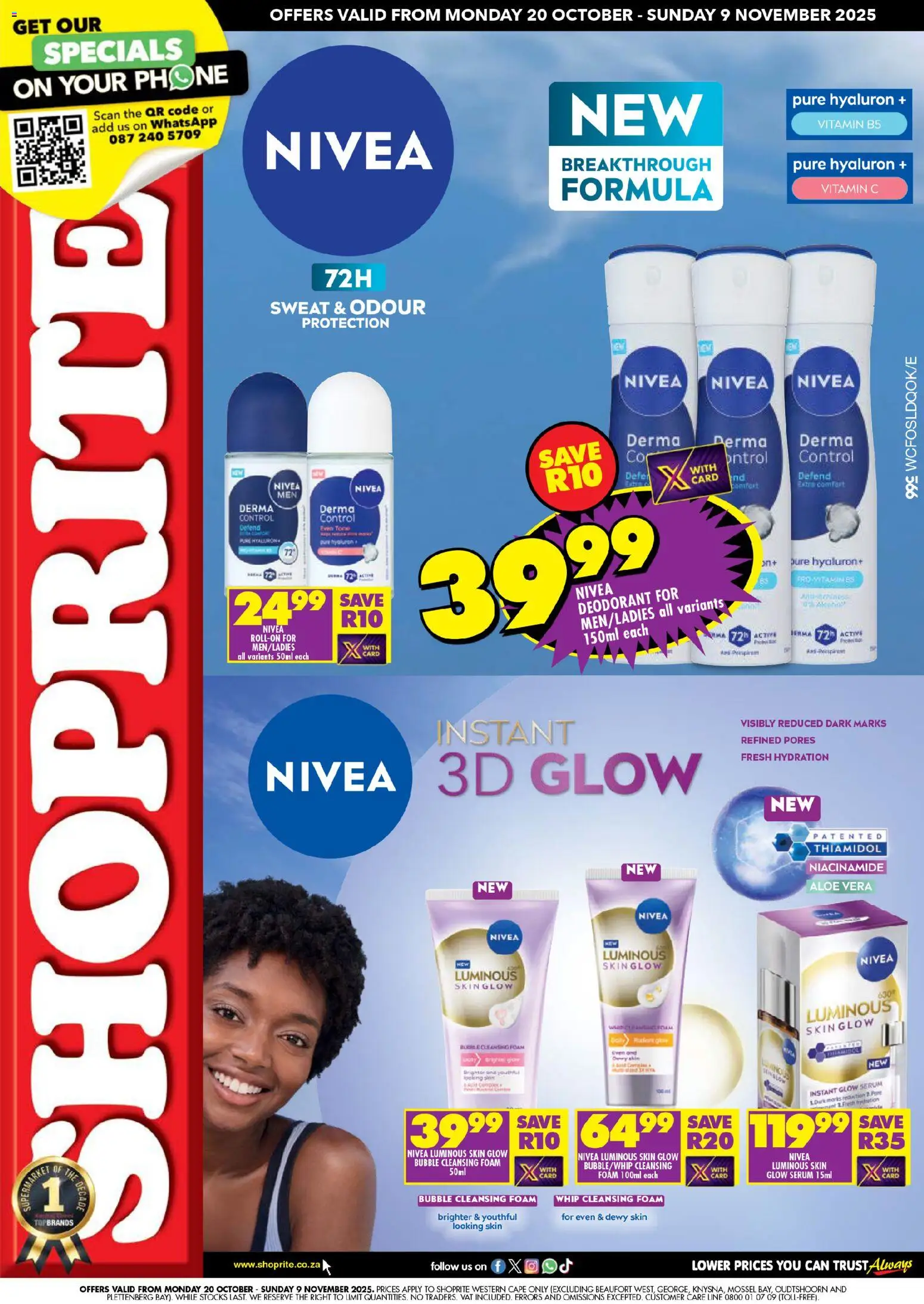 Shoprite Western Cape - Nivea Savings 20/10 - 09/11/2025 >> Catalogue