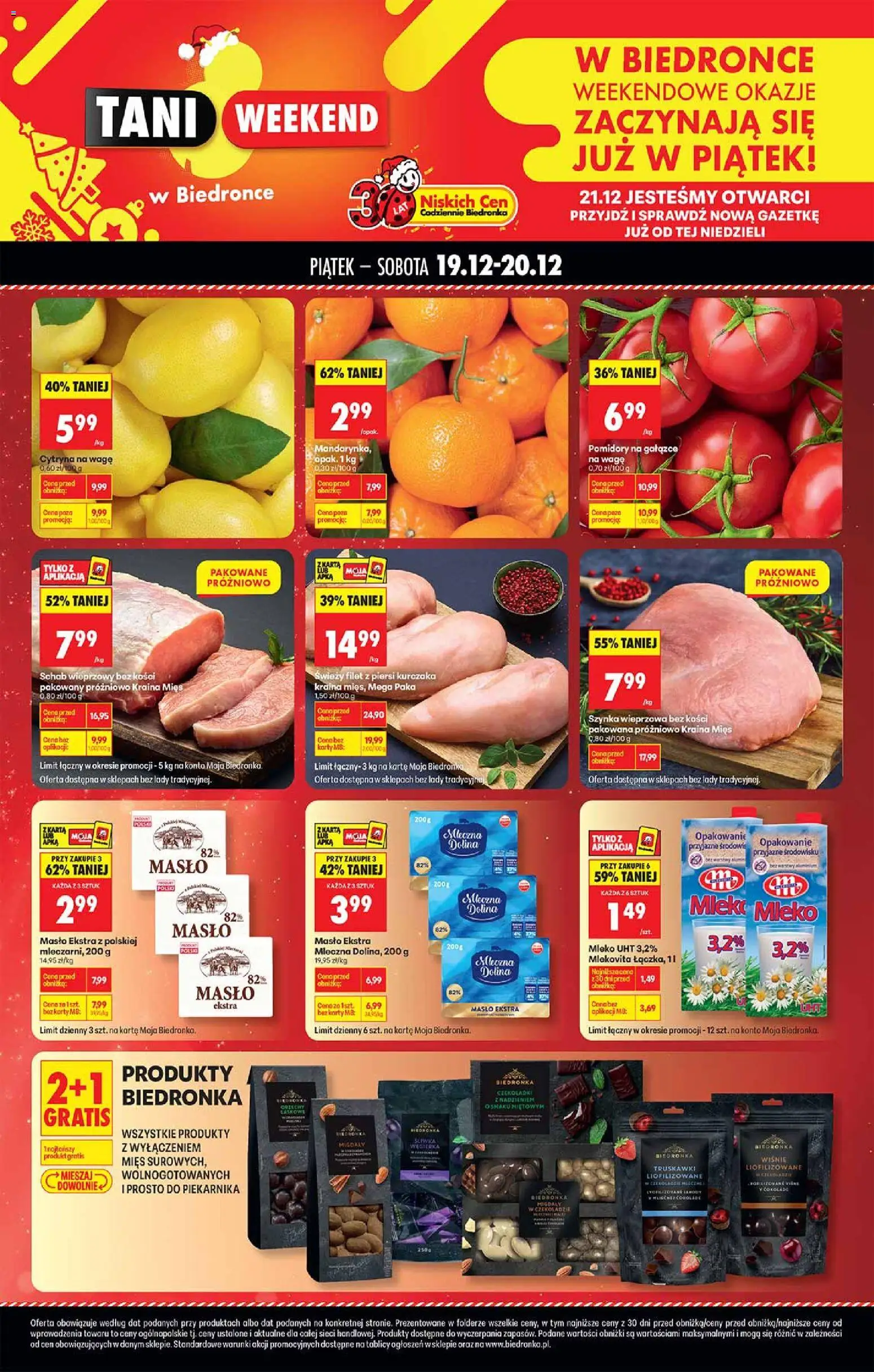 Pogląd gazetki "Tani weekend" ze sklepu Biedronka ważnej od 19.12.2025