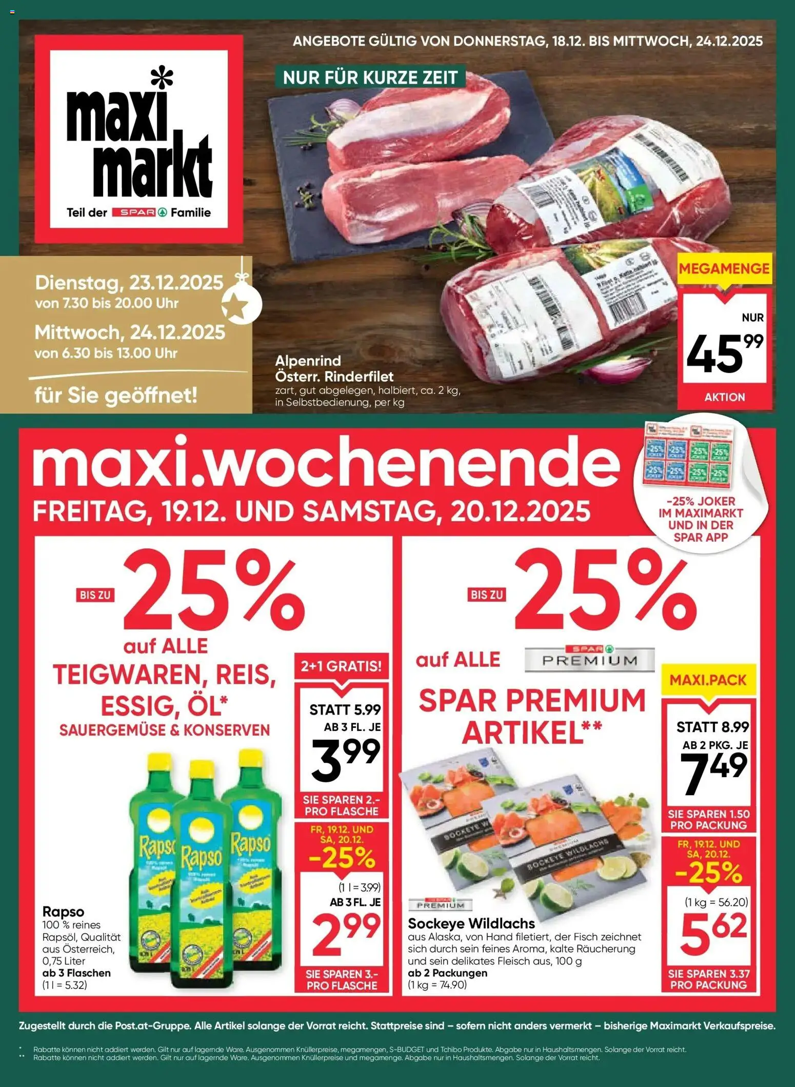 Vorschau der Angebote: Maximarkt Anif, Bruck An Der Glocknerstraße gültig ab 18.12.2025