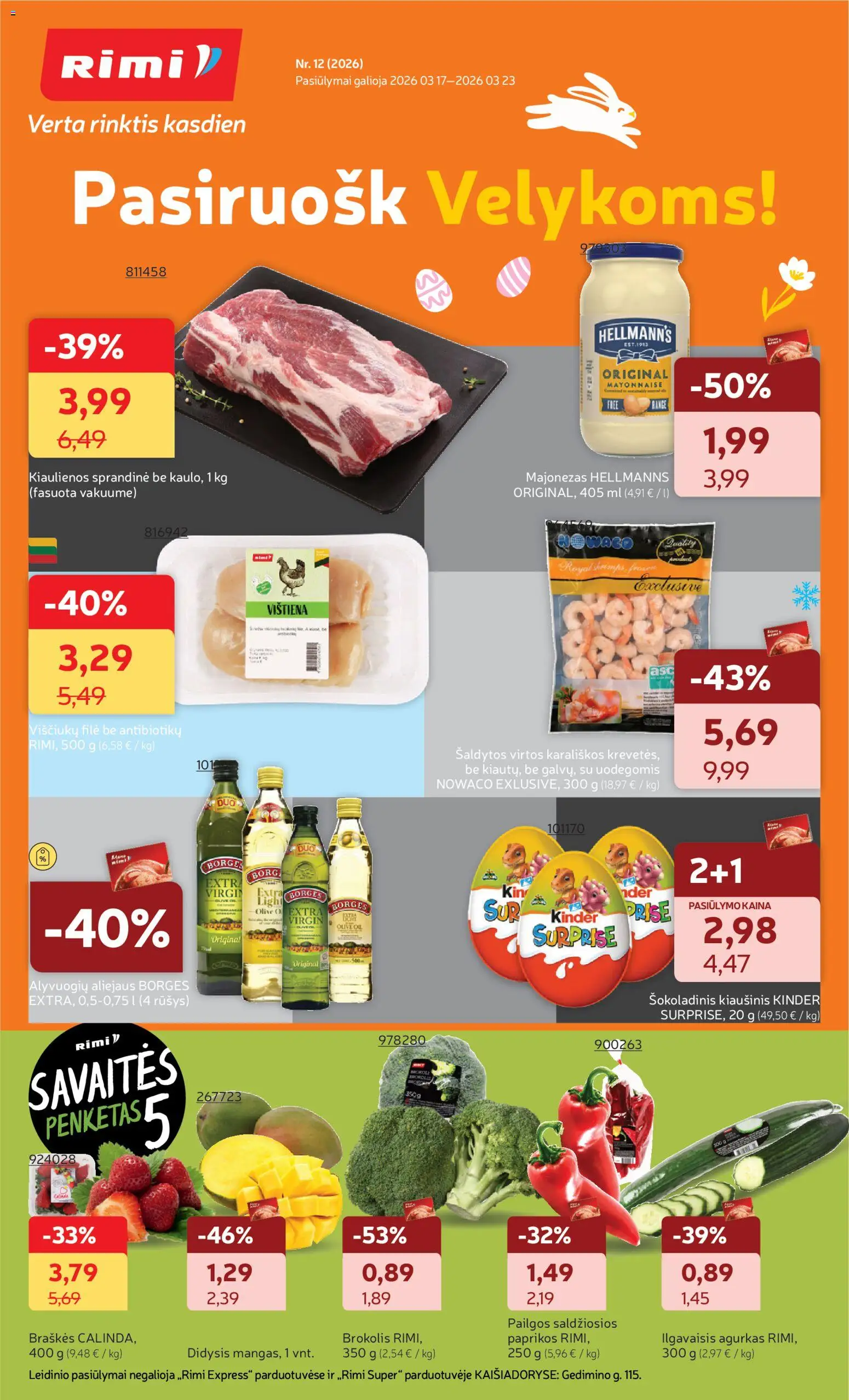 Rimi parduotuvės leidinio Rimi leidinys galiojančio nuo 2026.03.17 peržiūra