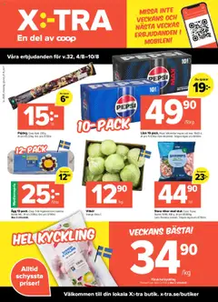 Förhandsgranska reklamblad Aktuella reklamblad Coop X:-TRA från butik Coop X:-TRA gäller från 04/08/2025