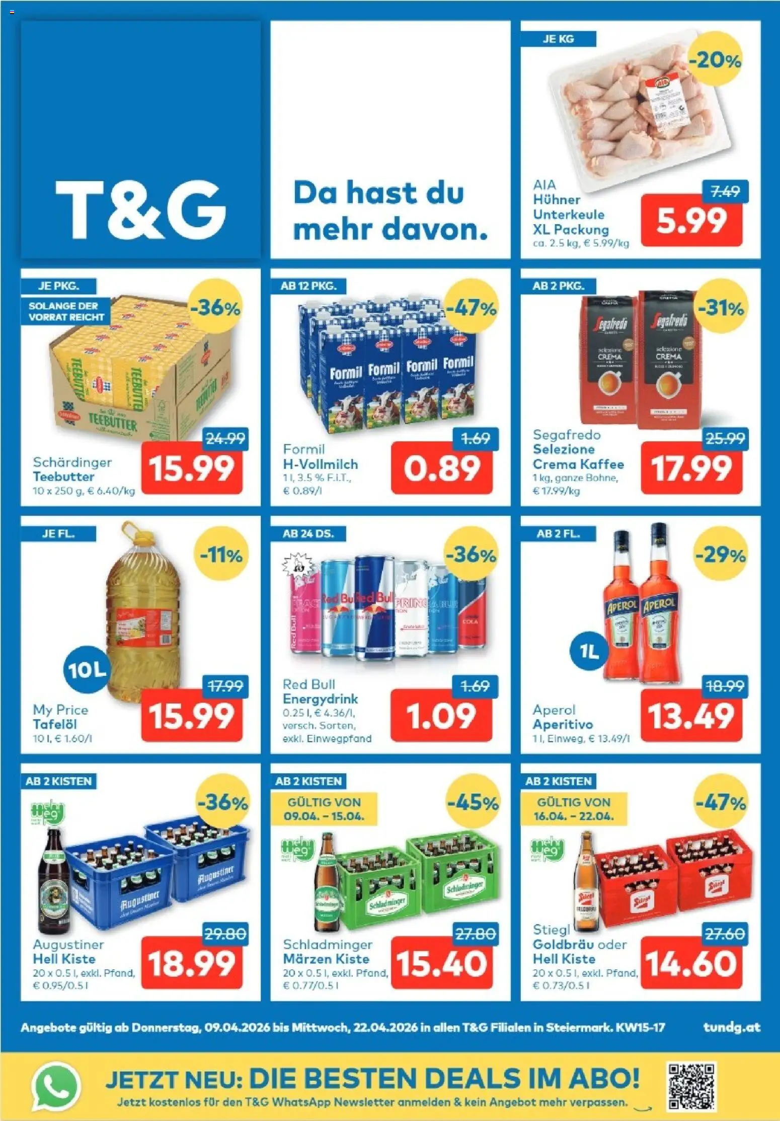Vorschau der Angebote: T&G Steiermark gültig ab 09.04.2026 - Kaffee, Aperol