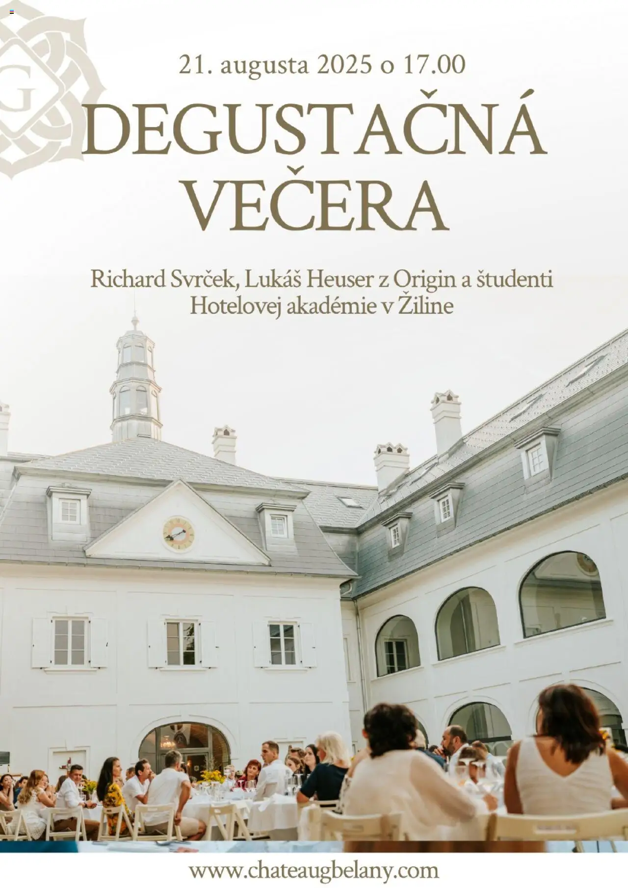Chateau Gbeľany Degustačná večera (21.08. - 21.08.2025) - Akčná ponuka