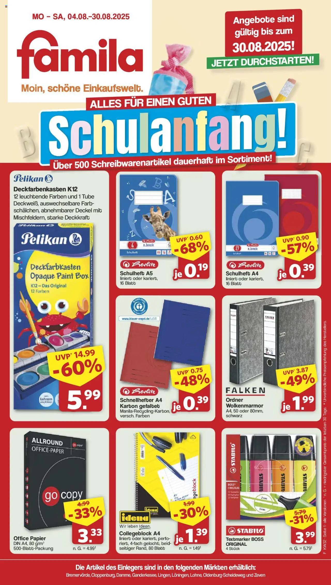 Famila Nordwest Sonderangebote (vom 03.08.2025 - 30.08.2025)