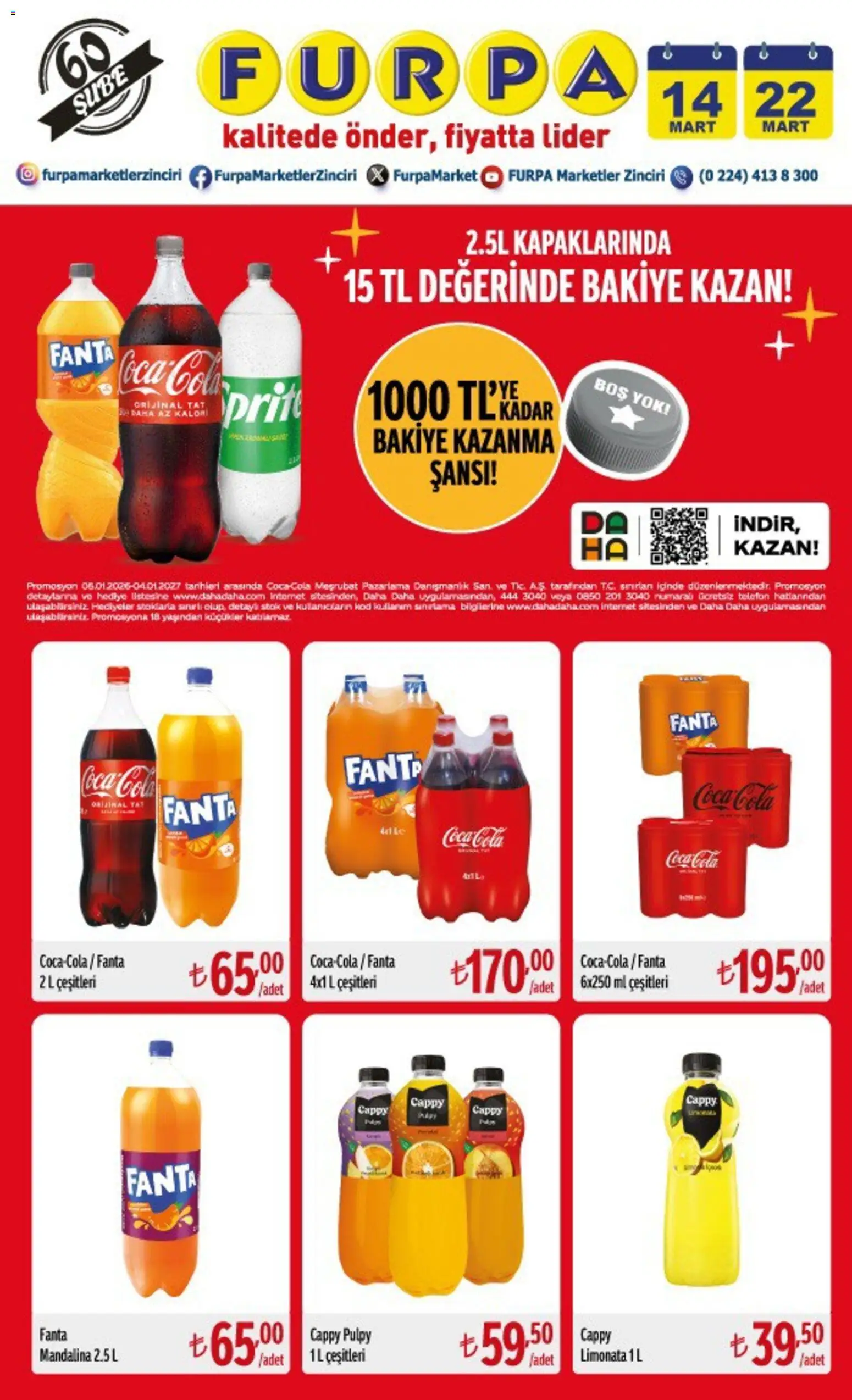 Furpa Furpa İndirim 14.03.2026 - Broşürünün önizlemesi - Telefon, Limonata, Mandalina, Fanta
