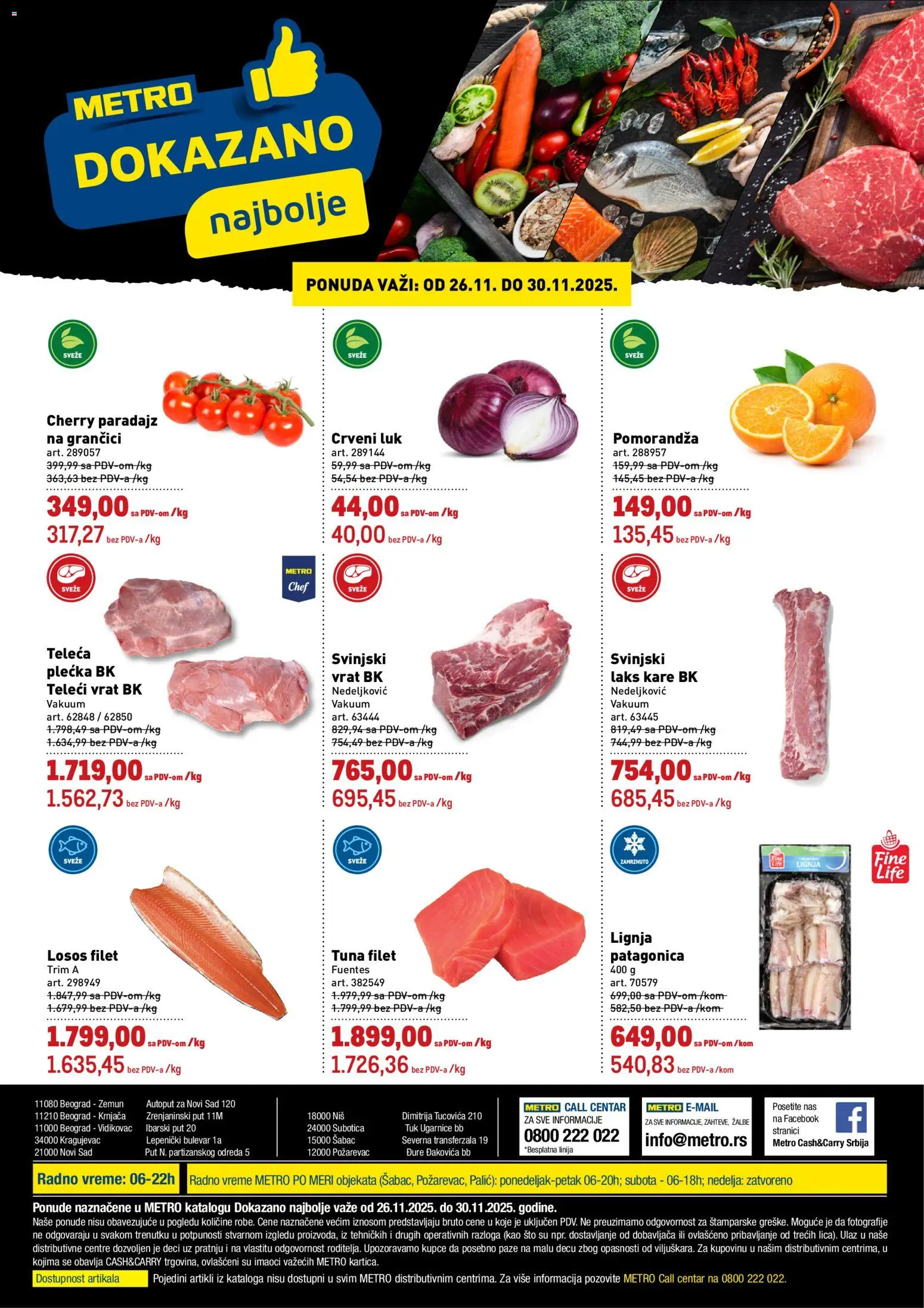 Pregled Metro kataloga - važi od 26.11.2025
