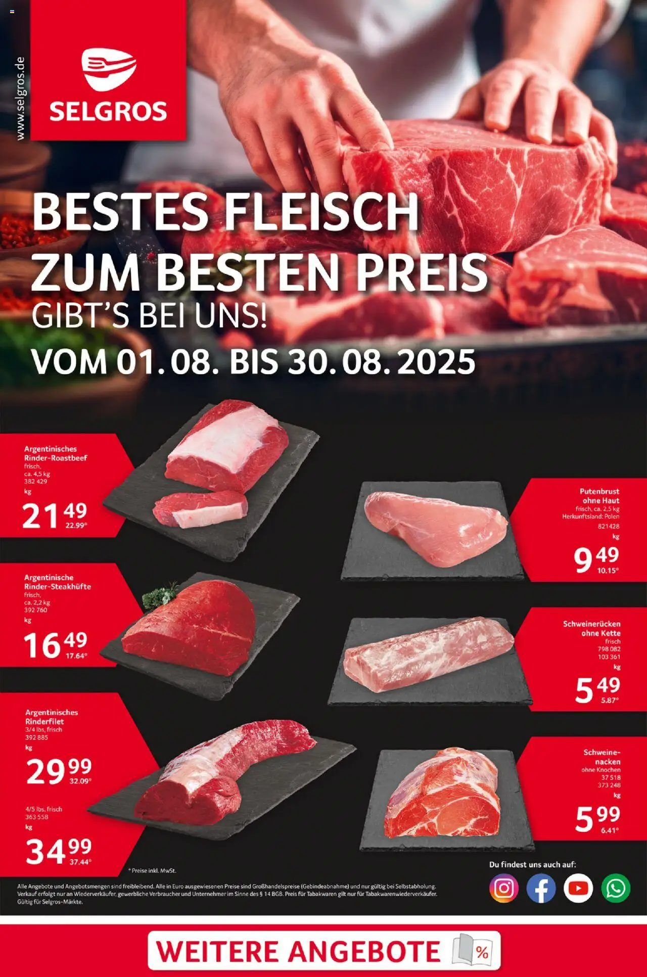 Selgros Bestes Fleisch (vom 01.08.2025 - 30.08.2025)