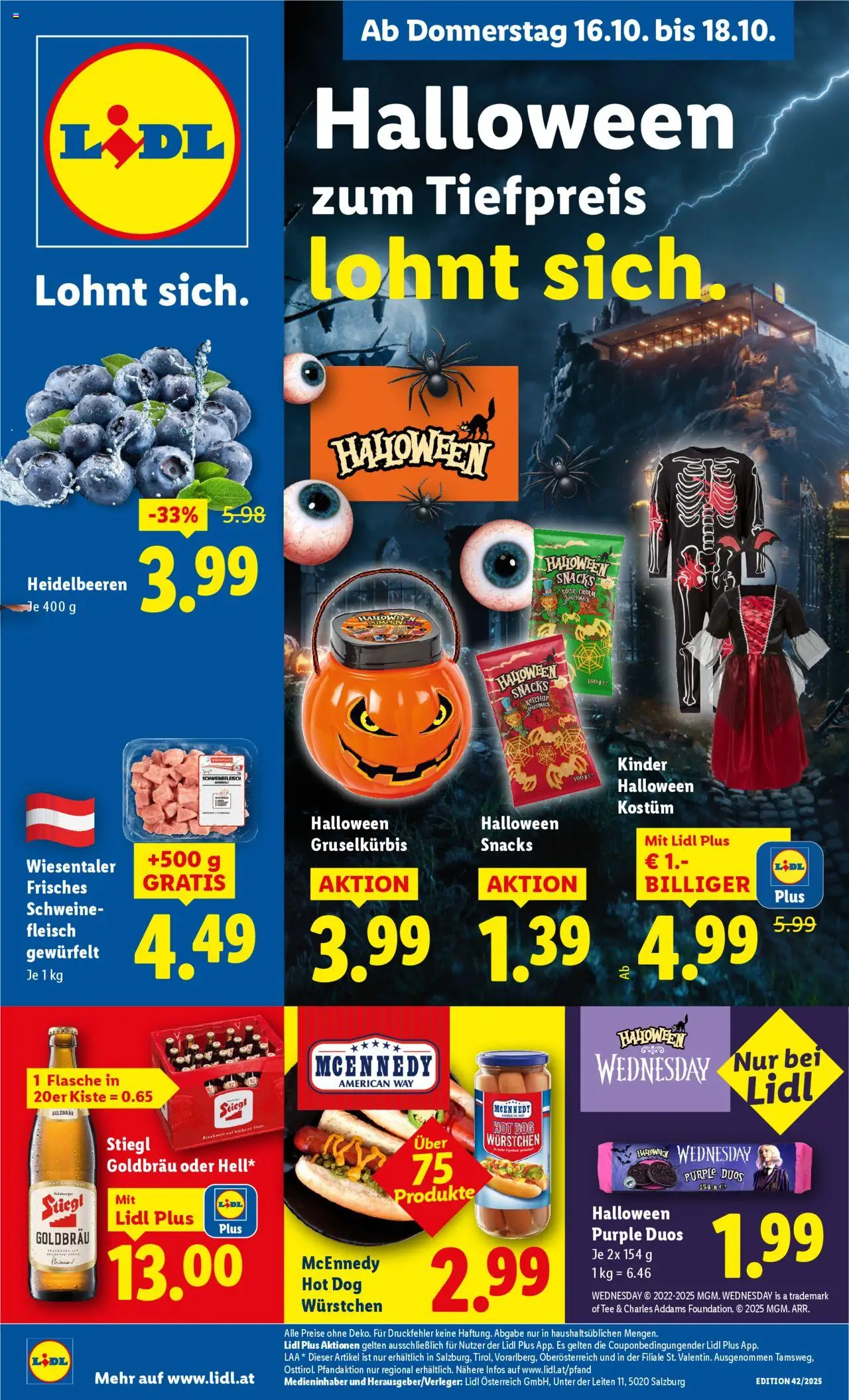  LIDL Flugblatt ab 16.10.2025 - Angebote "Altenmarkt im Pongau, St. Johann im Pongau, Zell am See" - Seite 1