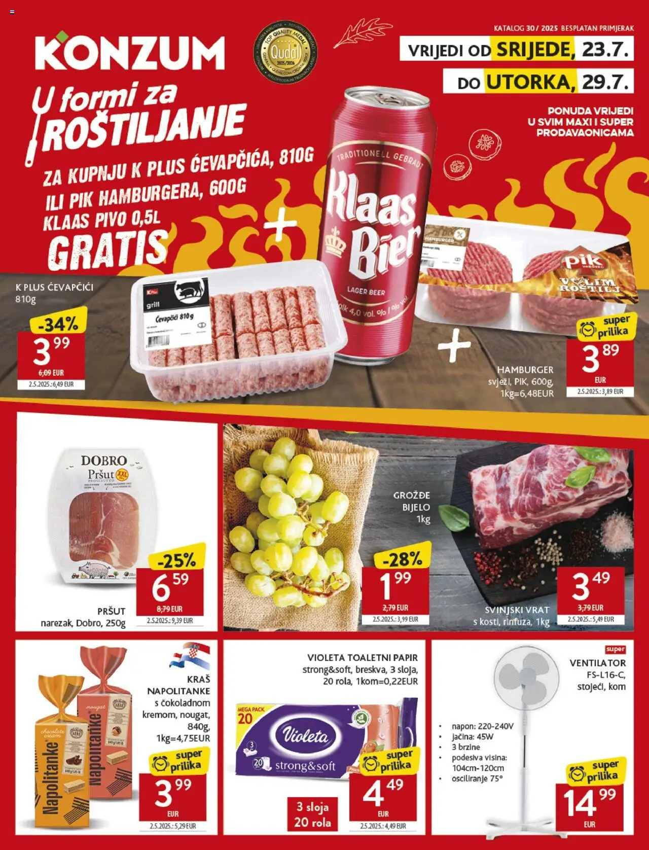 Konzum HR aktuális szórólap, érvényes 2025.07.23.-től - 1 oldal