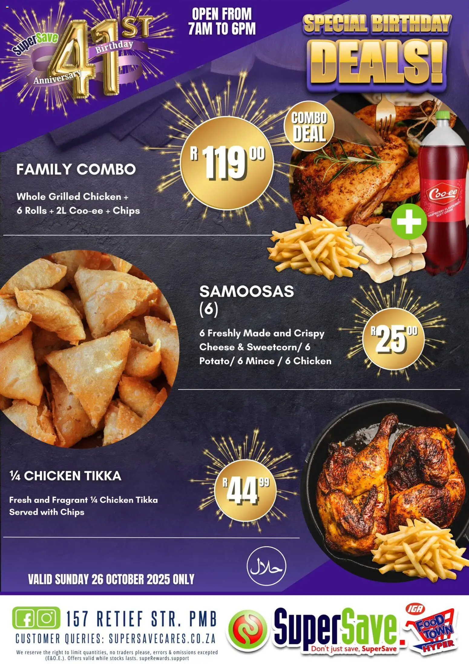 Preview of Super Save flyer valid from 26/10/2025 - Chicken, Cheese, Chips, Samoosas