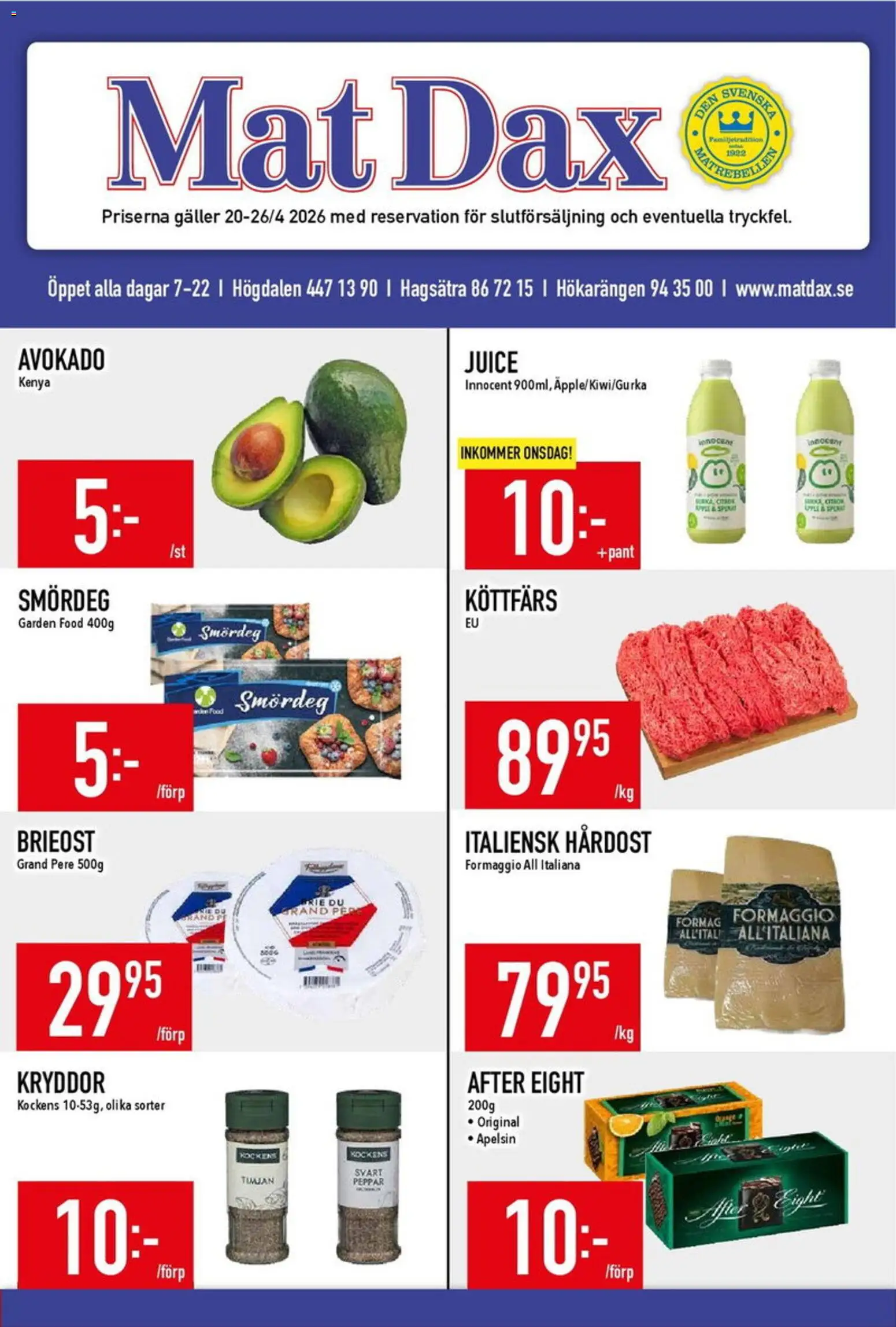 Förhandsgranska reklamblad Matdax erbjudanden från butik Matdax gäller från 20/04/2026