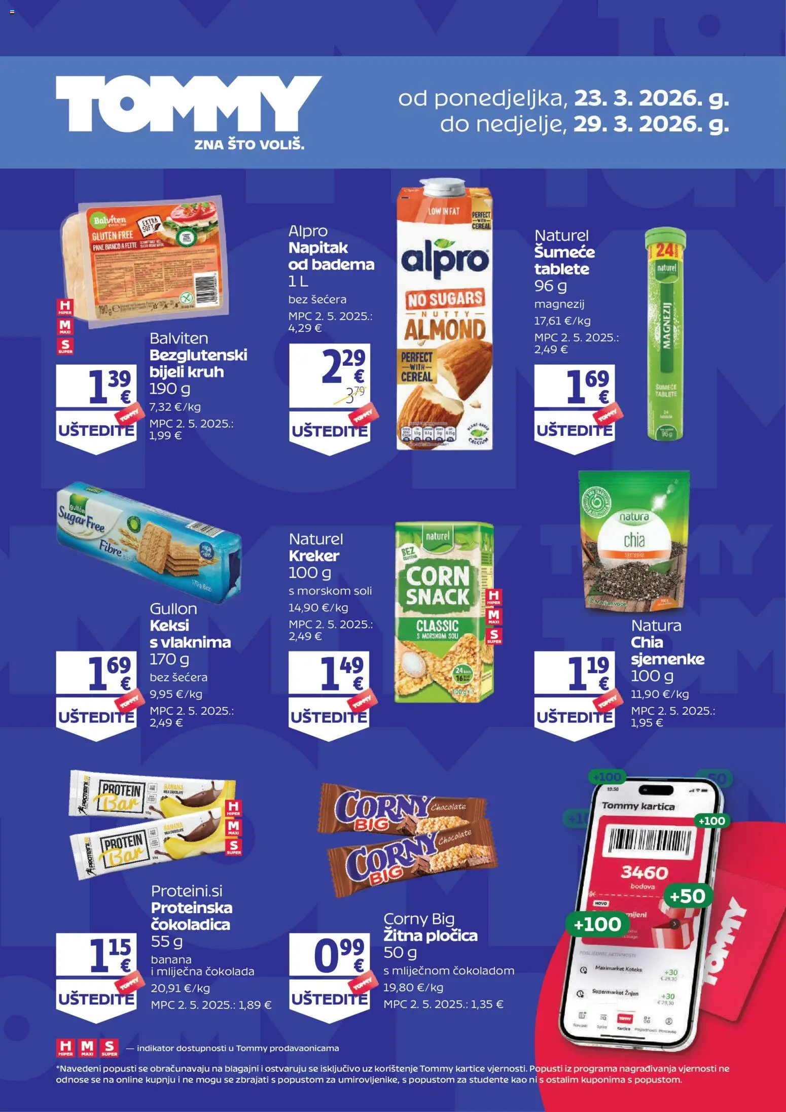 Pregled letka Dodatne pogodnosti za Tommy vjerne članove trgovine Tommy vrijedi od 23.03.2026