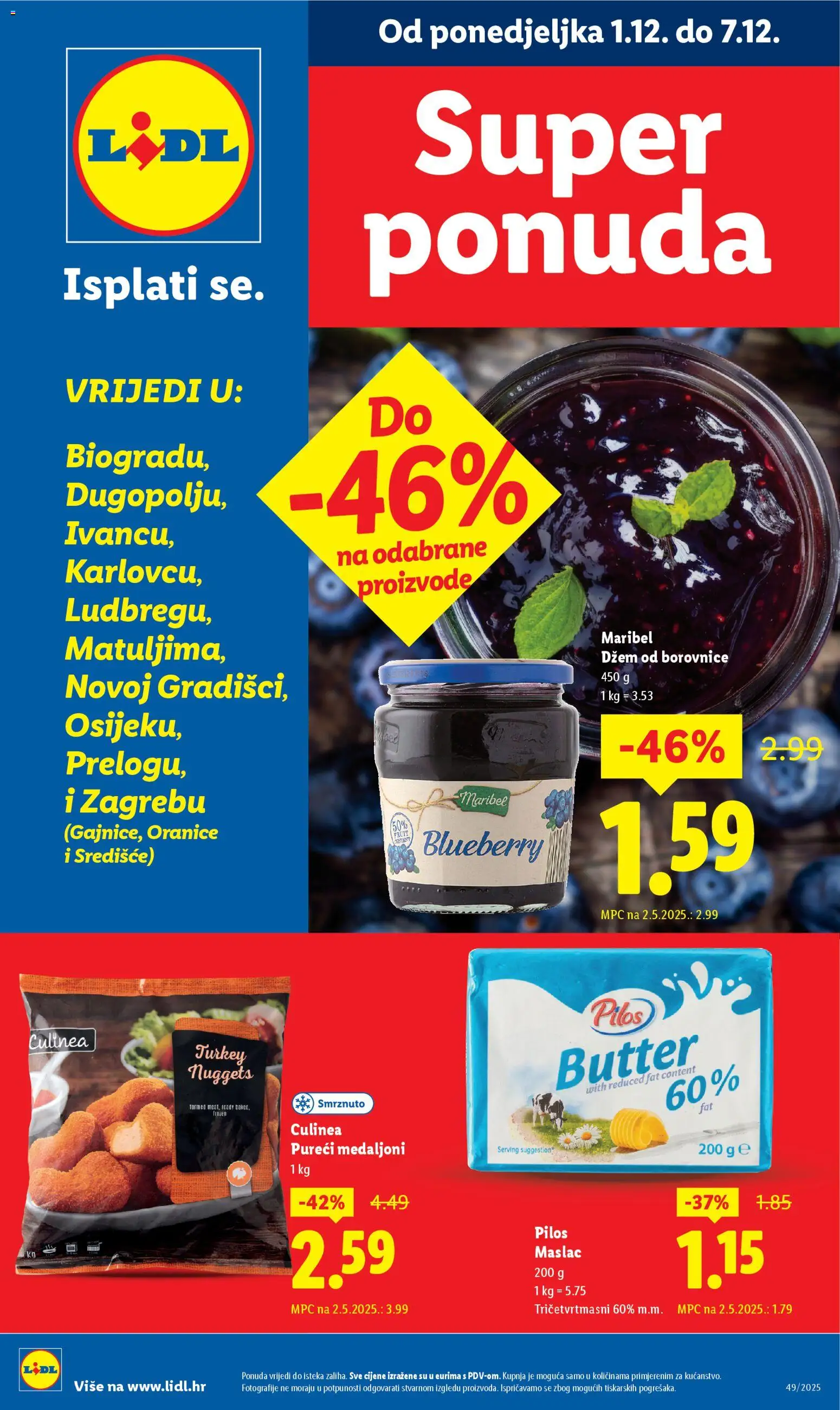 Pregled letka Super ponuda trgovine Lidl vrijedi od 01.12.2025