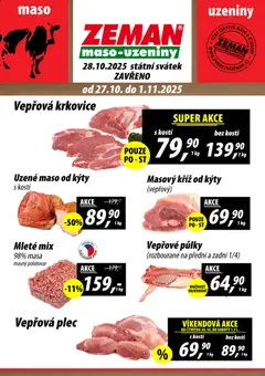 Náhled nabídky: Prodejny Zeman Leták platný od 27.10.2025