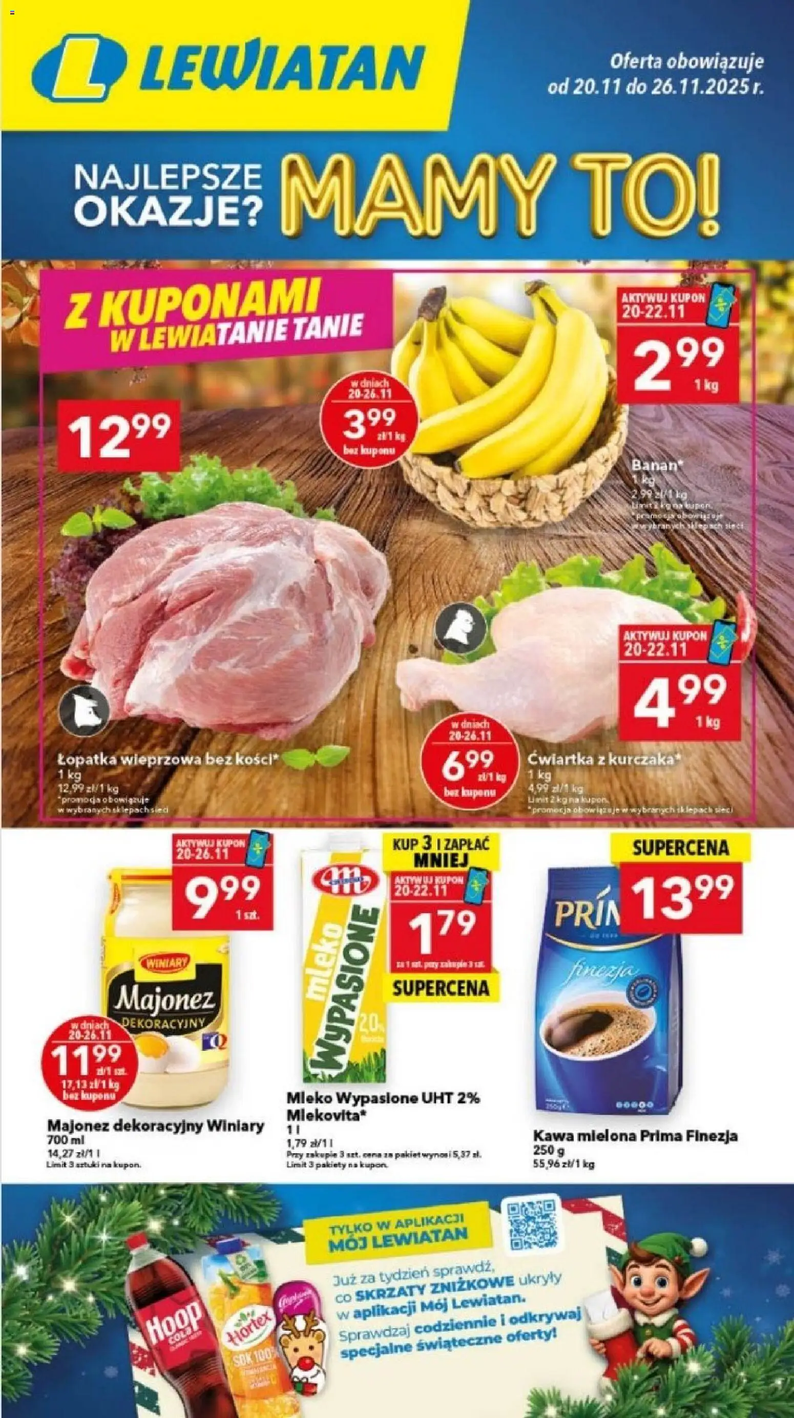 Pogląd gazetki "Bydgoszcz" ze sklepu Lewiatan ważnej od 20.11.2025 - Kawa, Promocja, Mleko, Majonez, Sok, Kawa mielona, Mleko wypasione, Kawa mielona Prima