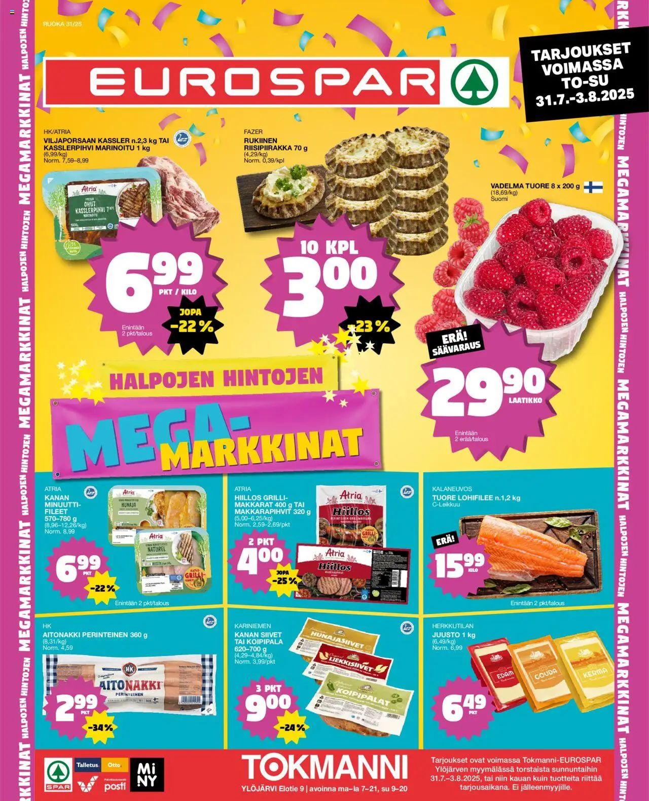 Tokmanni-kaupan EUROSPAR Ylöjärvi Ruokasanomat voimassa 31/07/2025 - Sivulla 1