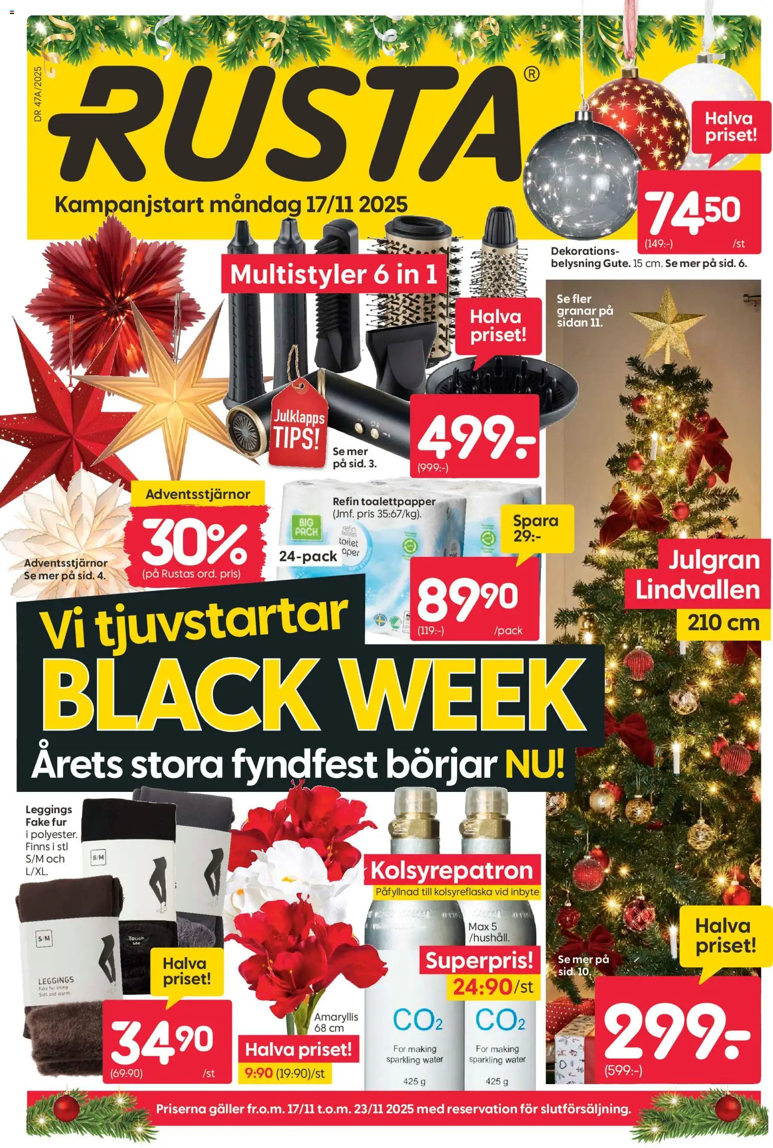 Förhandsgranska reklamblad Black Friday från butik Rusta gäller från 17/11/2025