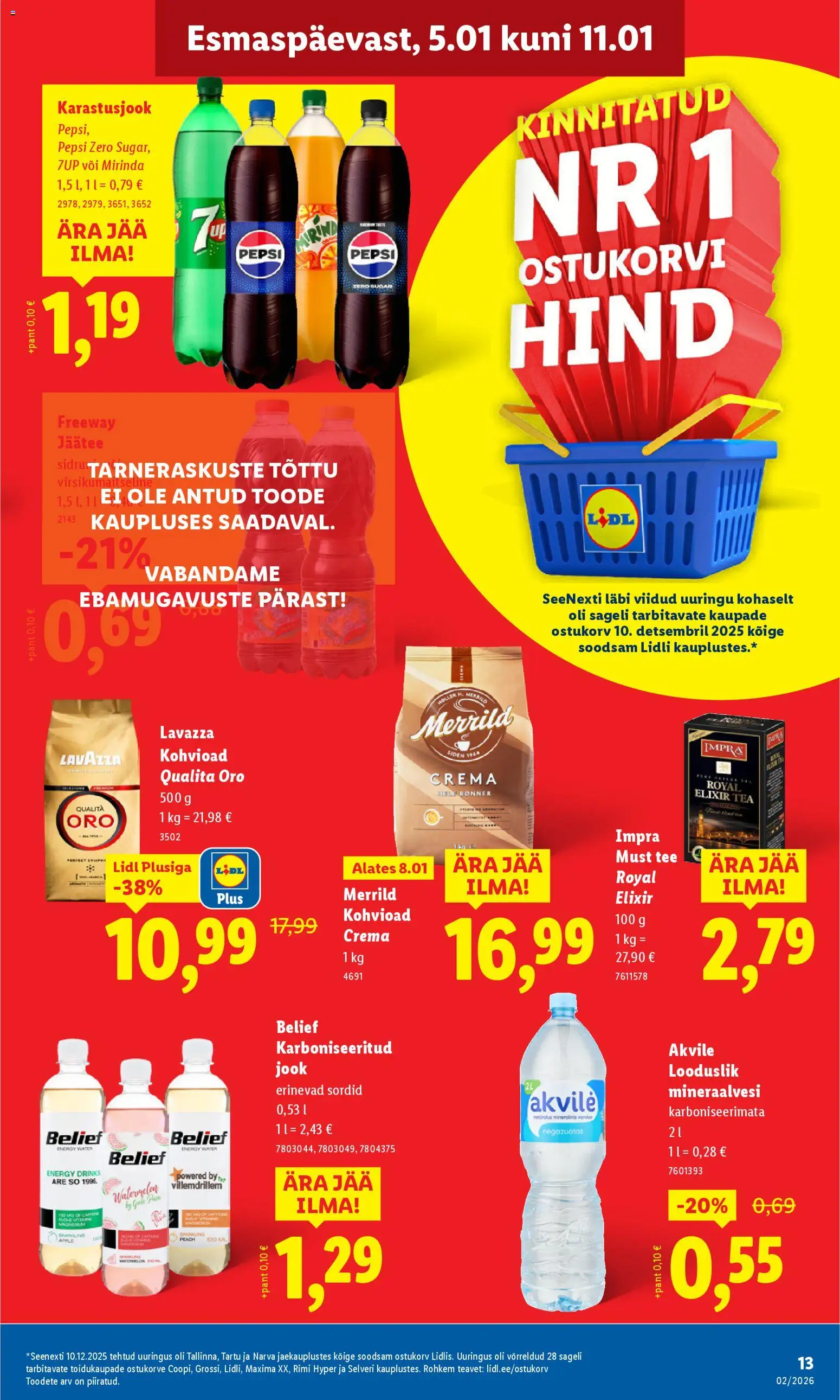 Lidl kliendilehe eelvaade alates 2026.01.05