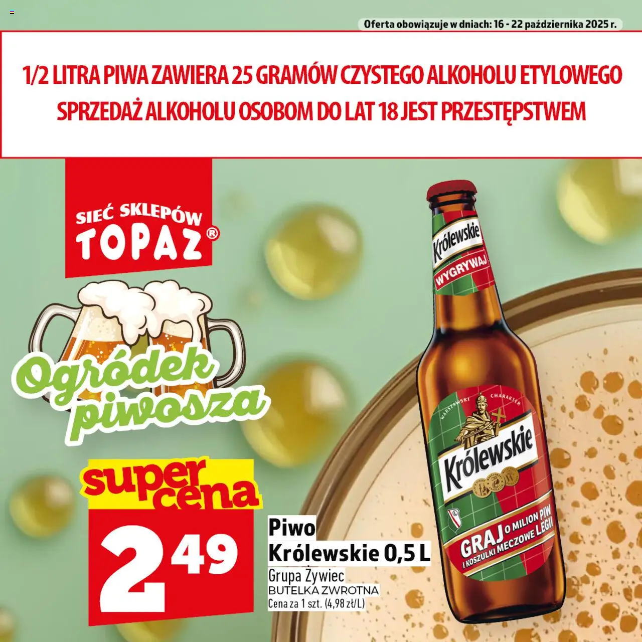 Topaz Ogródek Piwosza od 16.10.2025 - Nowa Gazetka - Numer strony 1