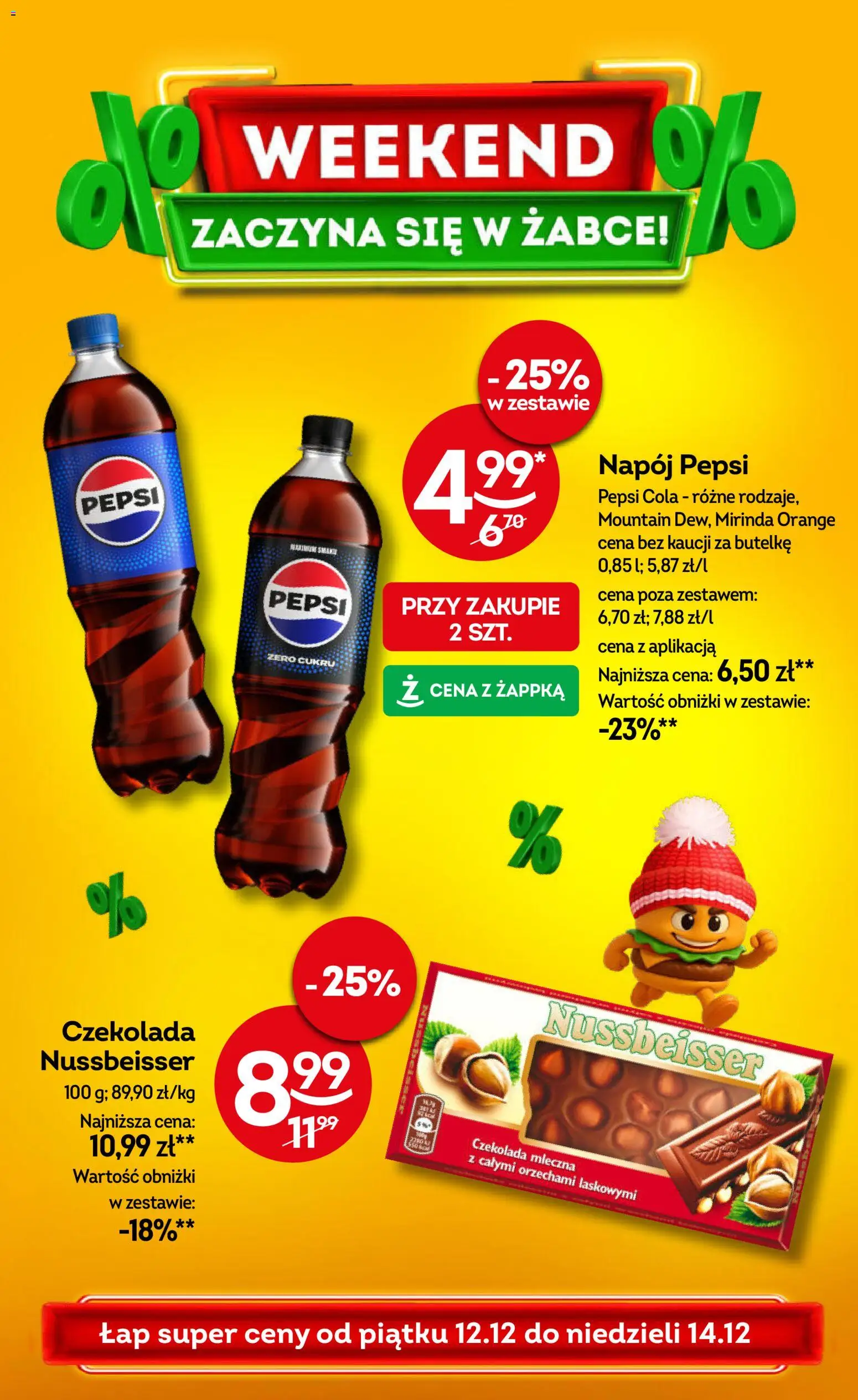 Pogląd gazetki "Weekendowe promocje" ze sklepu Żabka ważnej od 12.12.2025