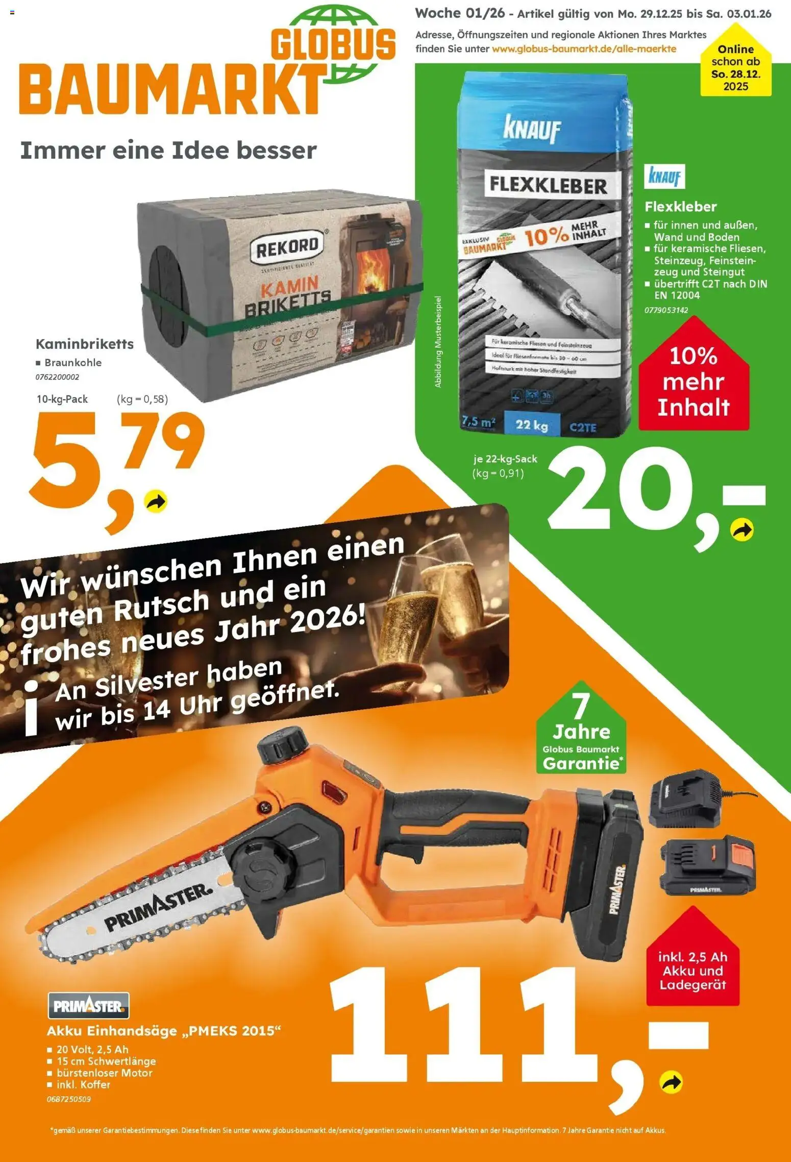Vorschau von dem Prospekt des Geschäftes Globus Baumarkt, gültig ab dem 29.12.2025