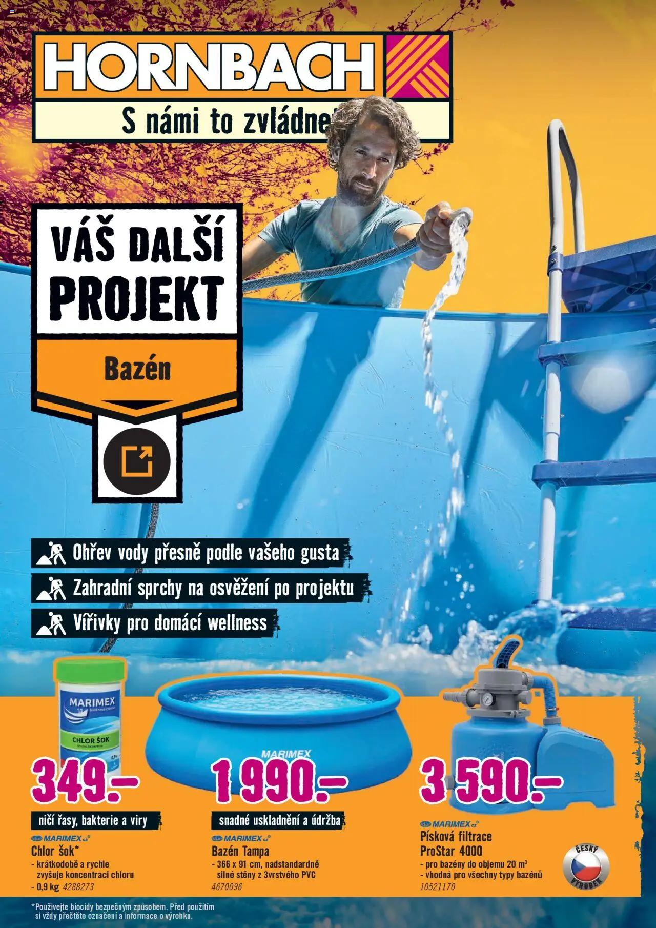  HORNBACH Leták - Bazén (04.06.2025 - 18.06.2025) - Bazény, Písková filtrace, Chlor šok, Bazén