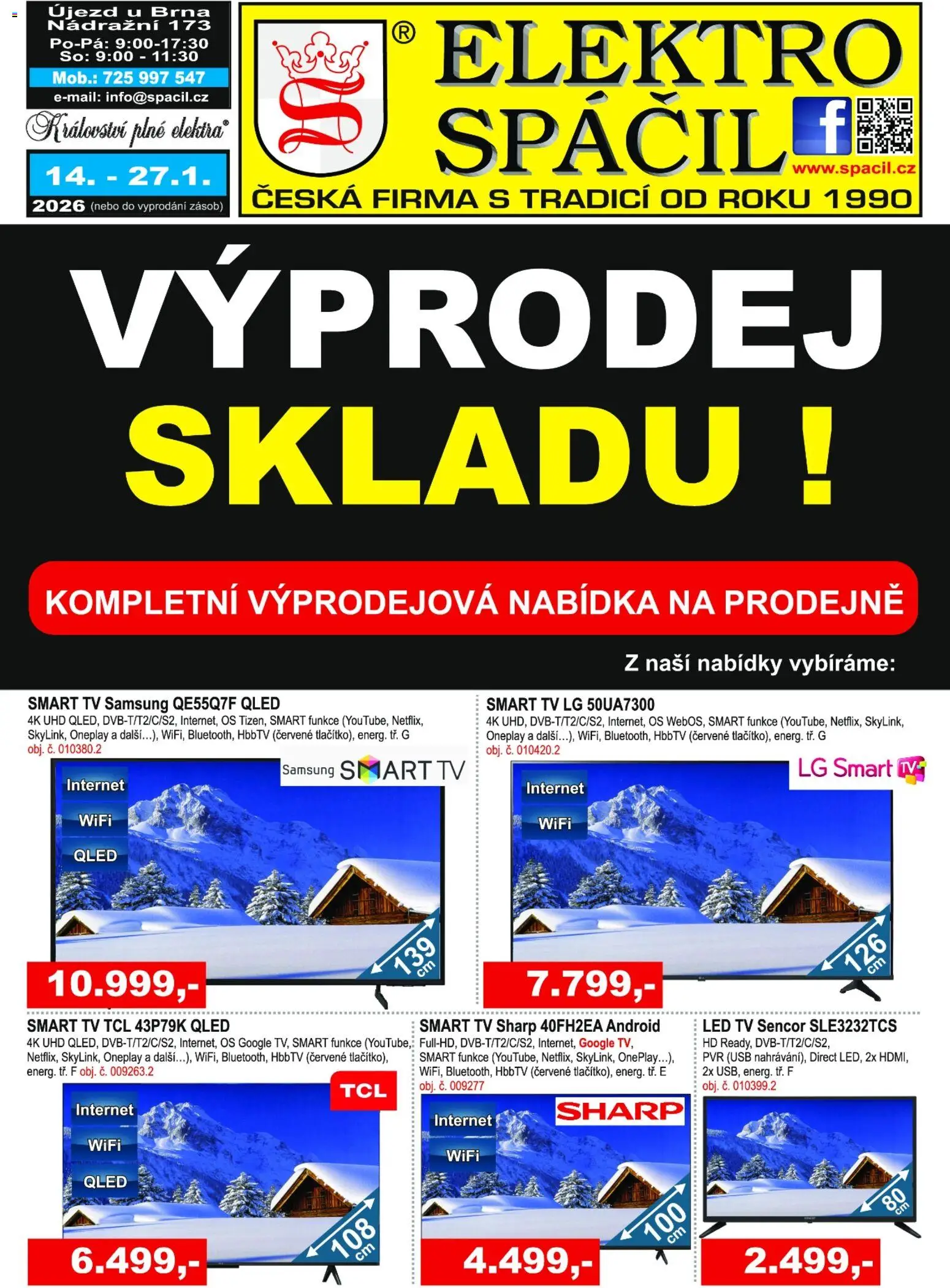 Náhled nabídky: Elektro Spáčil Leták platný od 14.01.2026 - Samsung, Elektro, Tv, LED, USB