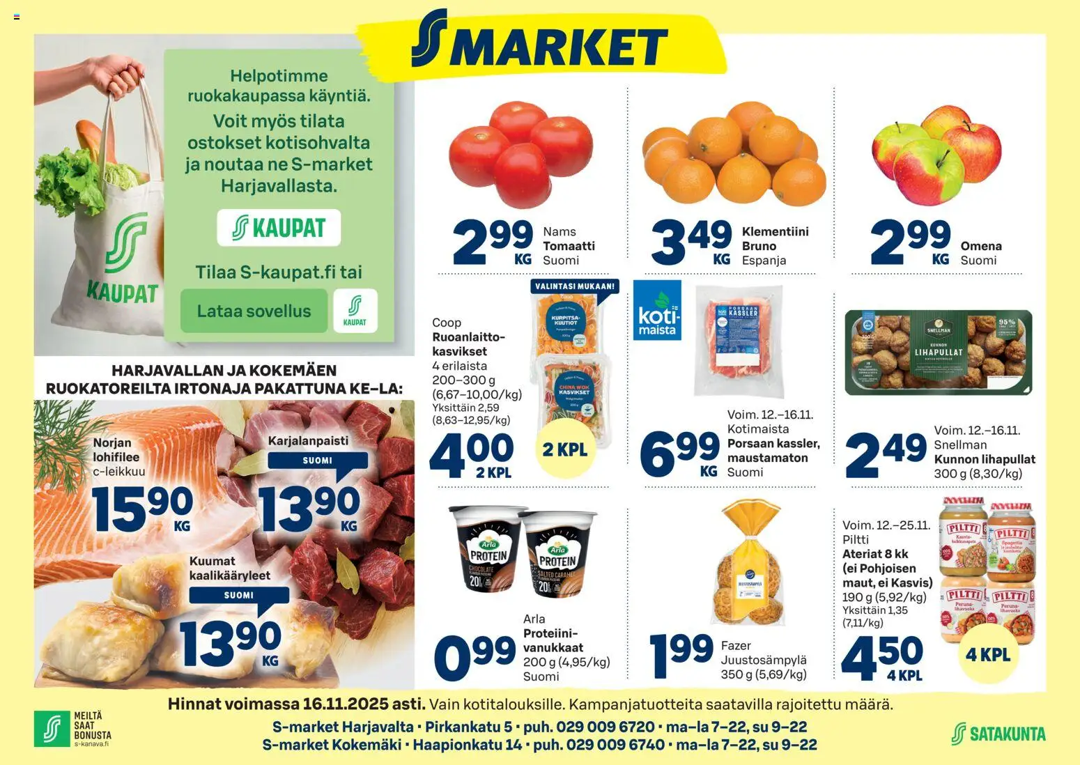 Kaupan S-market Harjavalta esikatselu, voimassa 12/11/2025