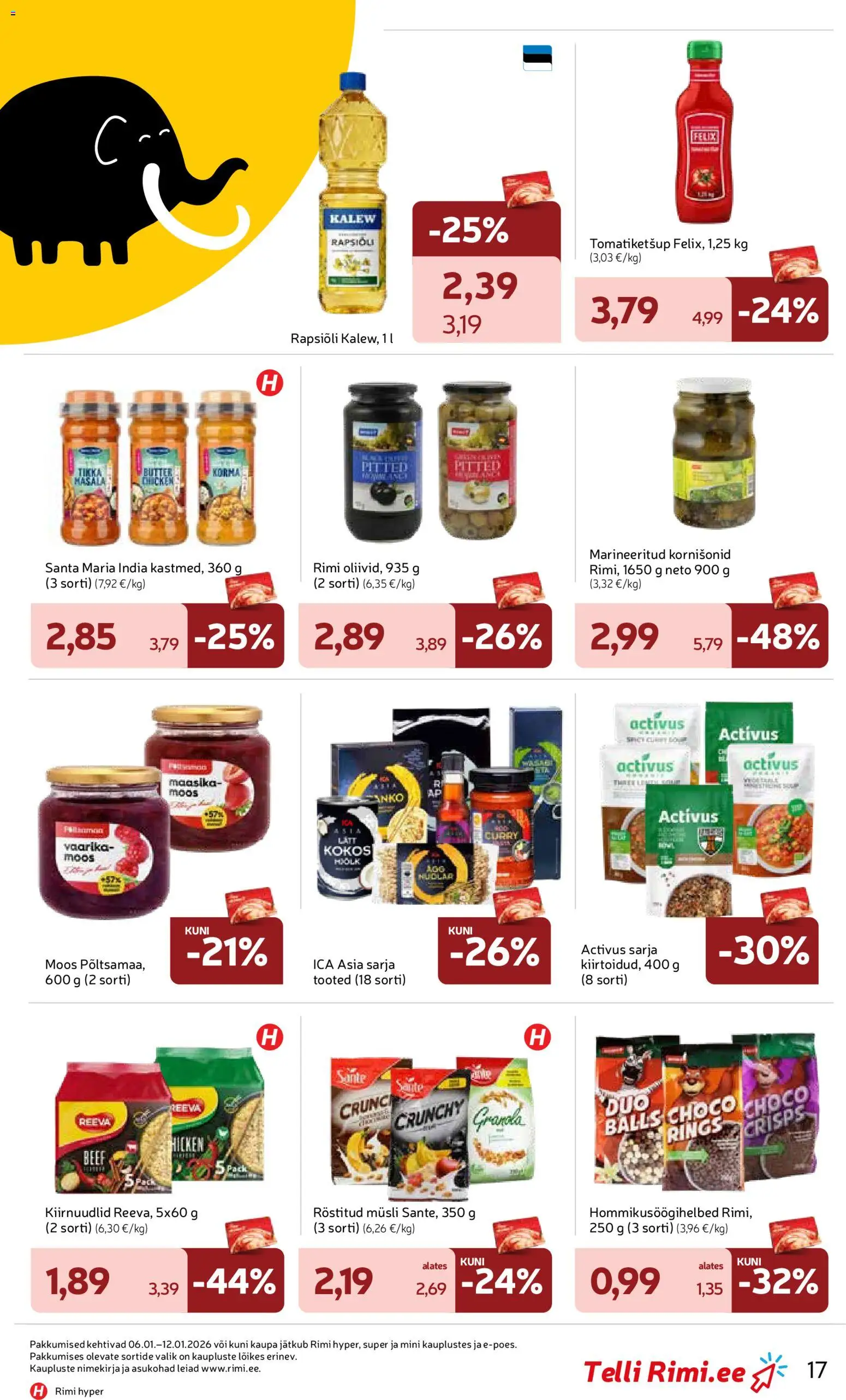 Rimi kliendilehe eelvaade alates 2026.01.06
