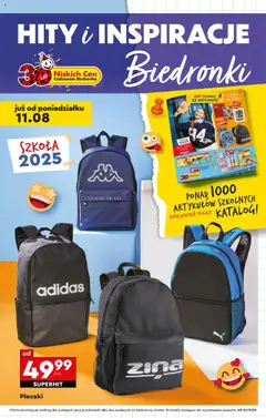 Pogląd gazetki "Hity i inspiracje" ze sklepu Biedronka ważnej od 11.08.2025