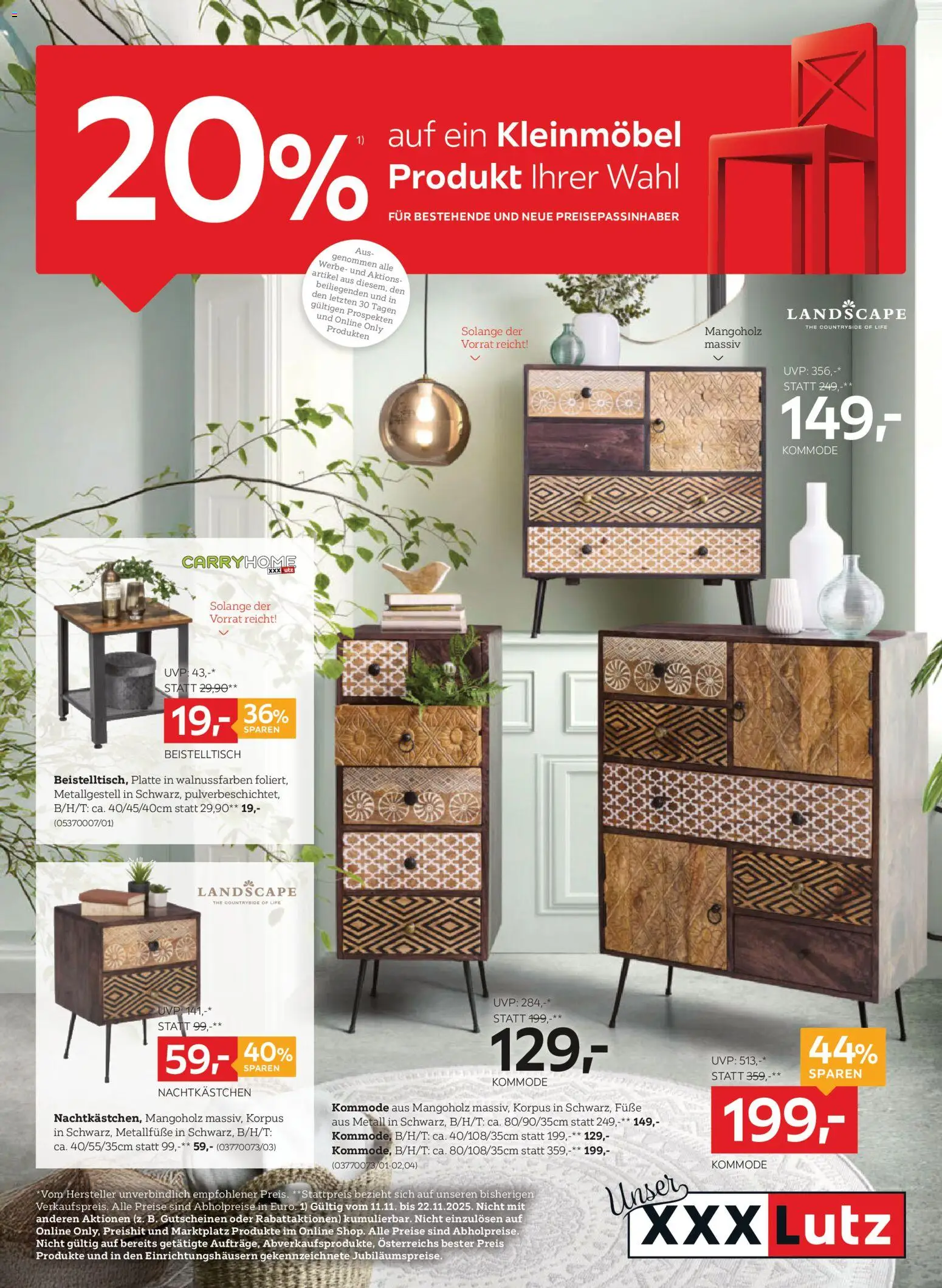 Vorschau der Angebote: XXXLutz Kleinmöbel gültig ab 11.11.2025