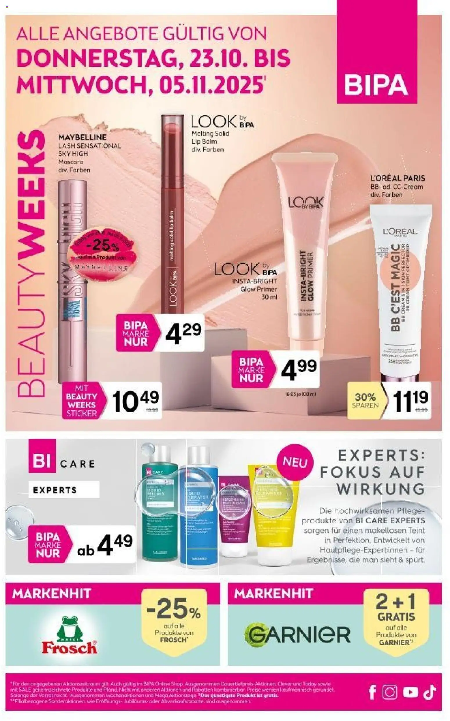  Bipa Flugblatt ab 23.10.2025 - Prospekt, aktionen, angebote - Seite 1 - BB Cream