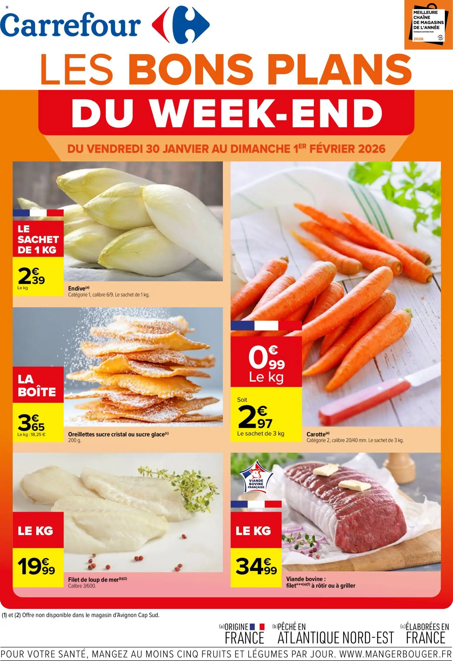 Prévisualisation de Les bons plans du week-end du magasin Carrefour formulaire valide 30/01/2026