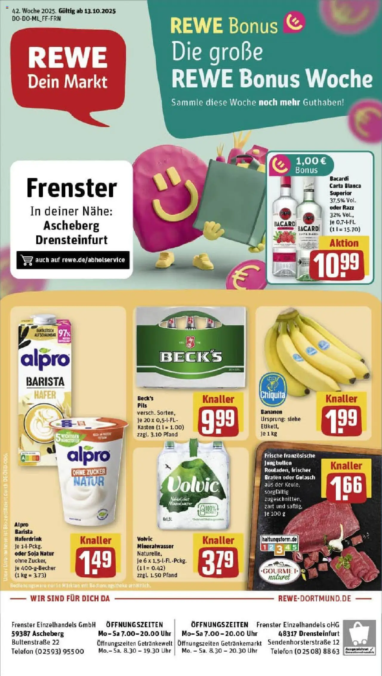 REWE Prospekt ab 13.10.2025 nächste Woche - Prospekt Ascheberg	