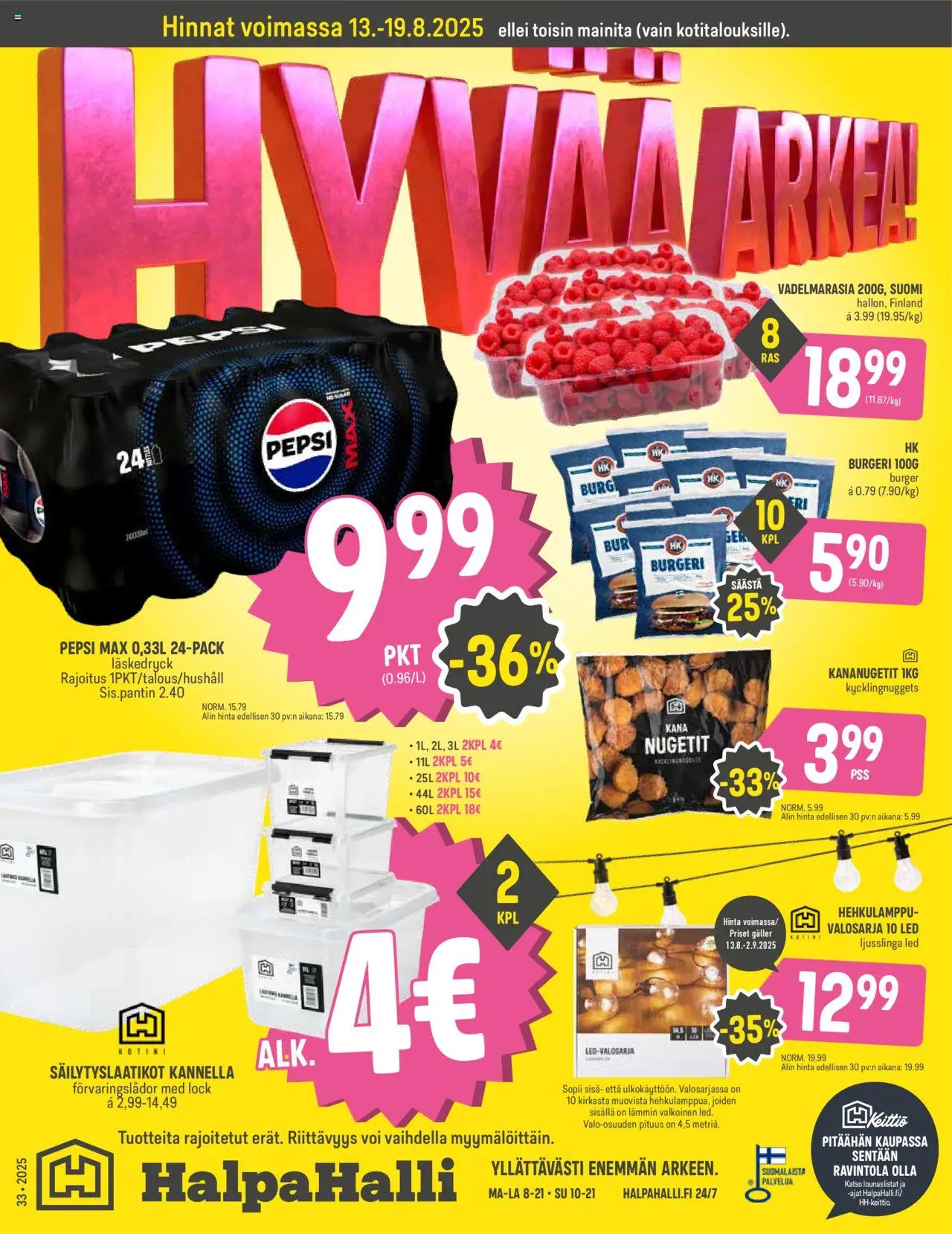 Halpa Halli-kaupan Tarjoukset voimassa 13/08/2025 - Sivulla 1