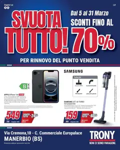Anteprima dell'opuscolo Svuota tutto da Trony Manerbio! dal negozio Offerte valido da 05/03/2026