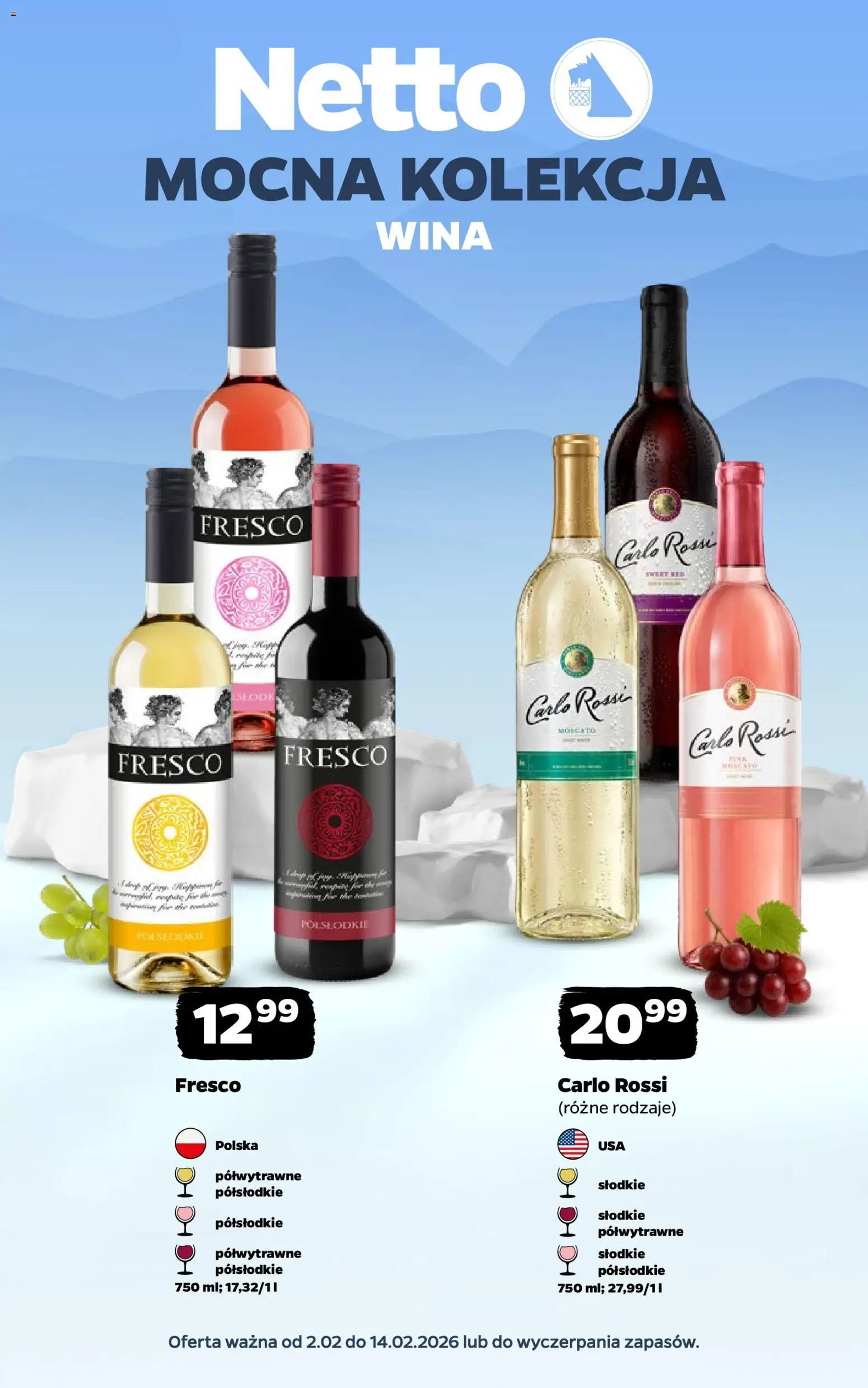 Pogląd gazetki "Wina" ze sklepu Netto ważnej od 02.02.2026