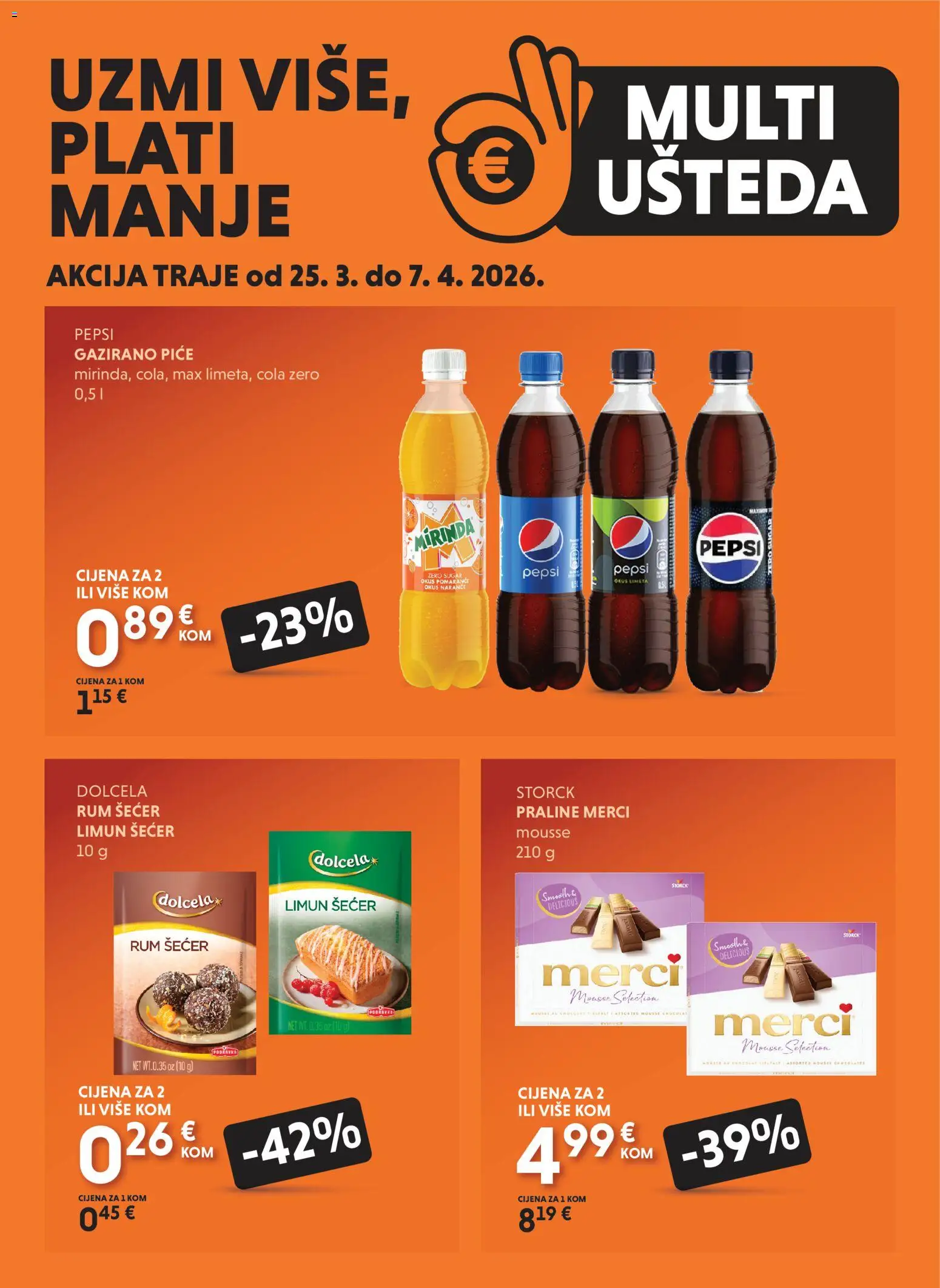 Pregled letka Multi Ušteda Studenac trgovine Studenac vrijedi od 25.03.2026