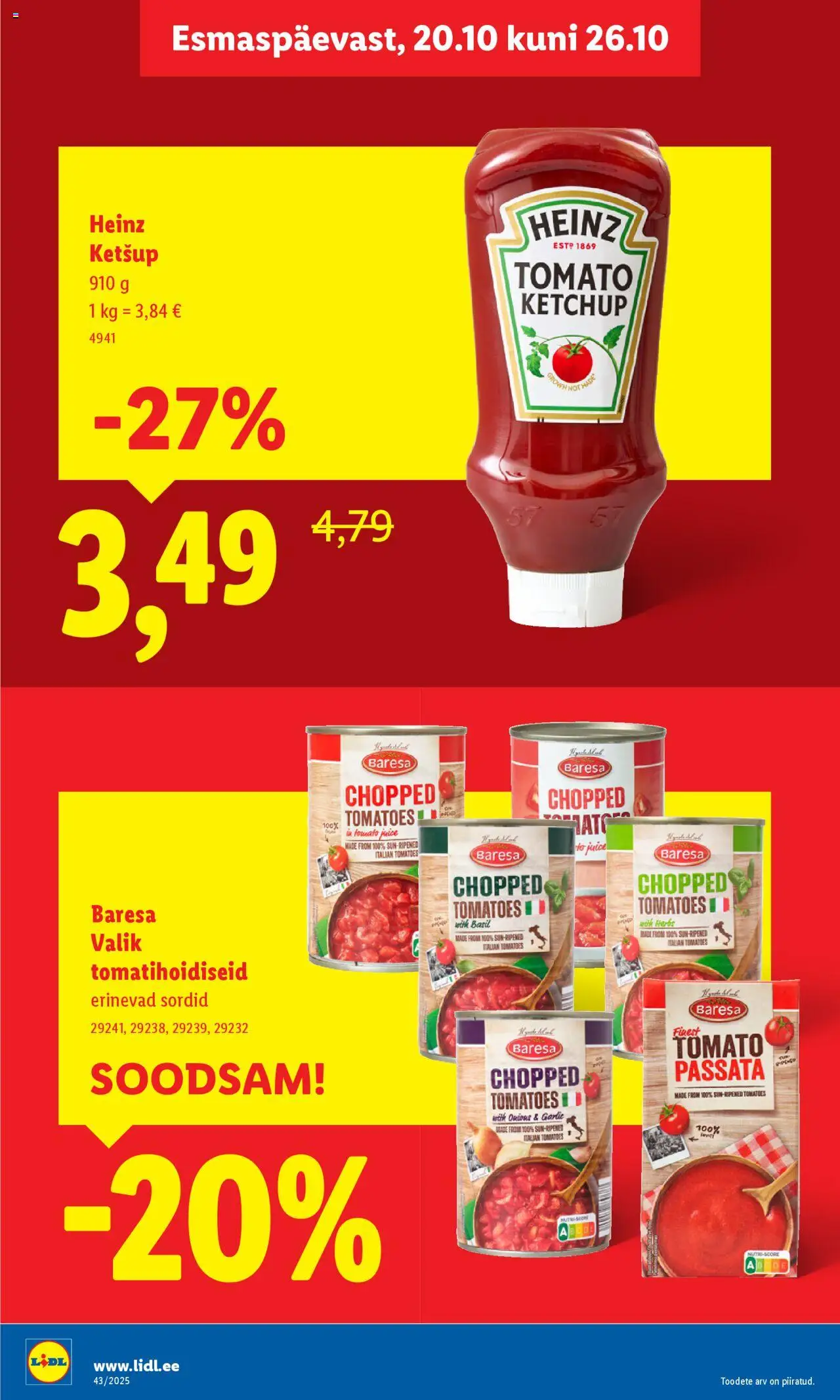 Lidl kliendilehe eelvaade alates 2025.10.20