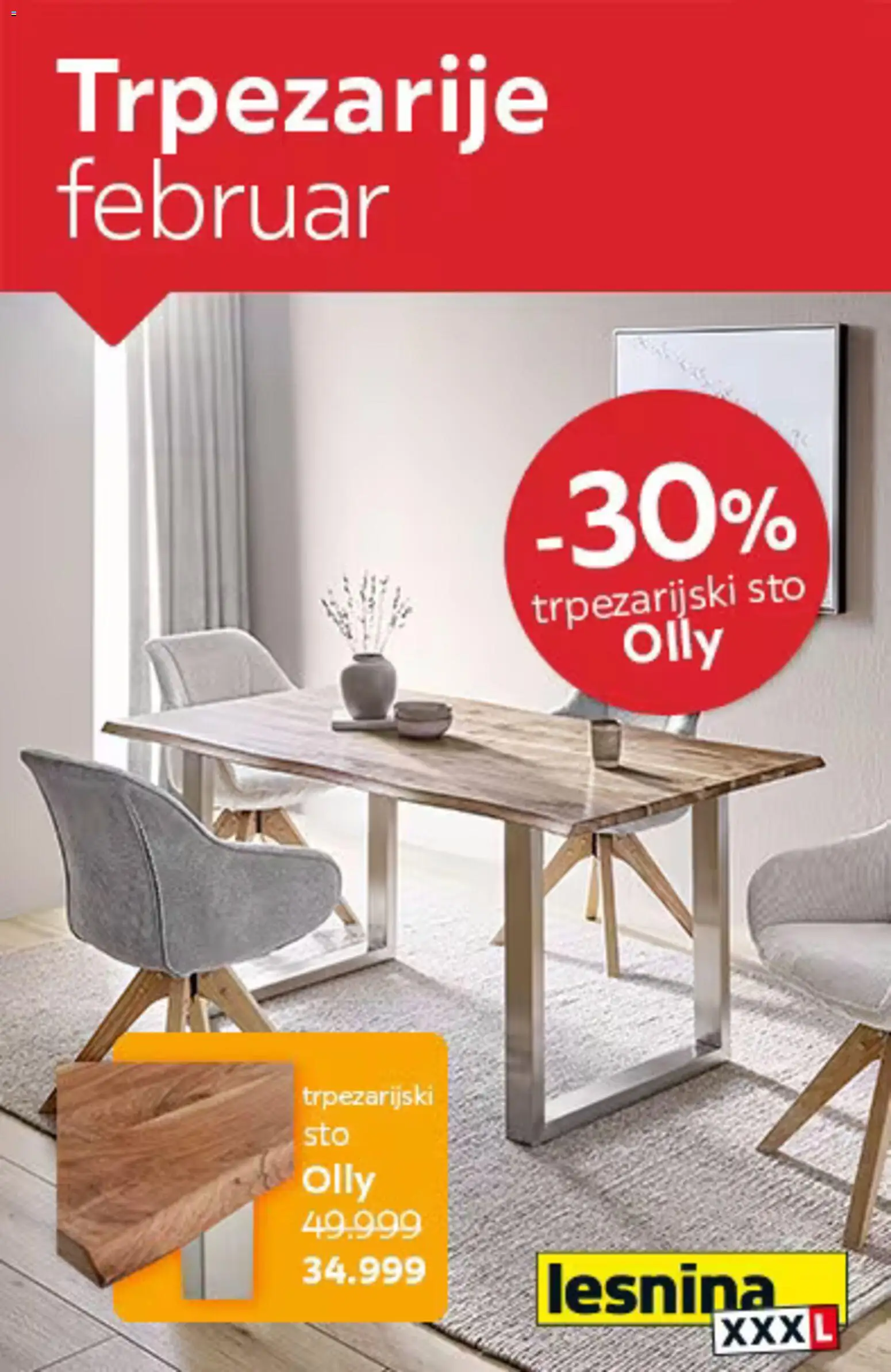 Pregled Lesnina XXXL kataloga - važi od 02.02.2026 - Sto, Trpezarijski sto