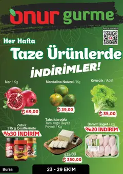 Onur Market Katalog Gurme - Bursa 23.10.2025 - Broşürünün önizlemesi