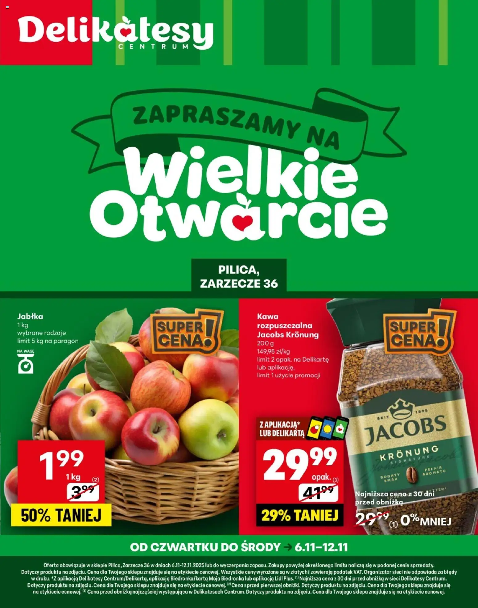 Pogląd gazetki "Pilica Otwarcie" ze sklepu Delikatesy Centrum ważnej od 06.11.2025