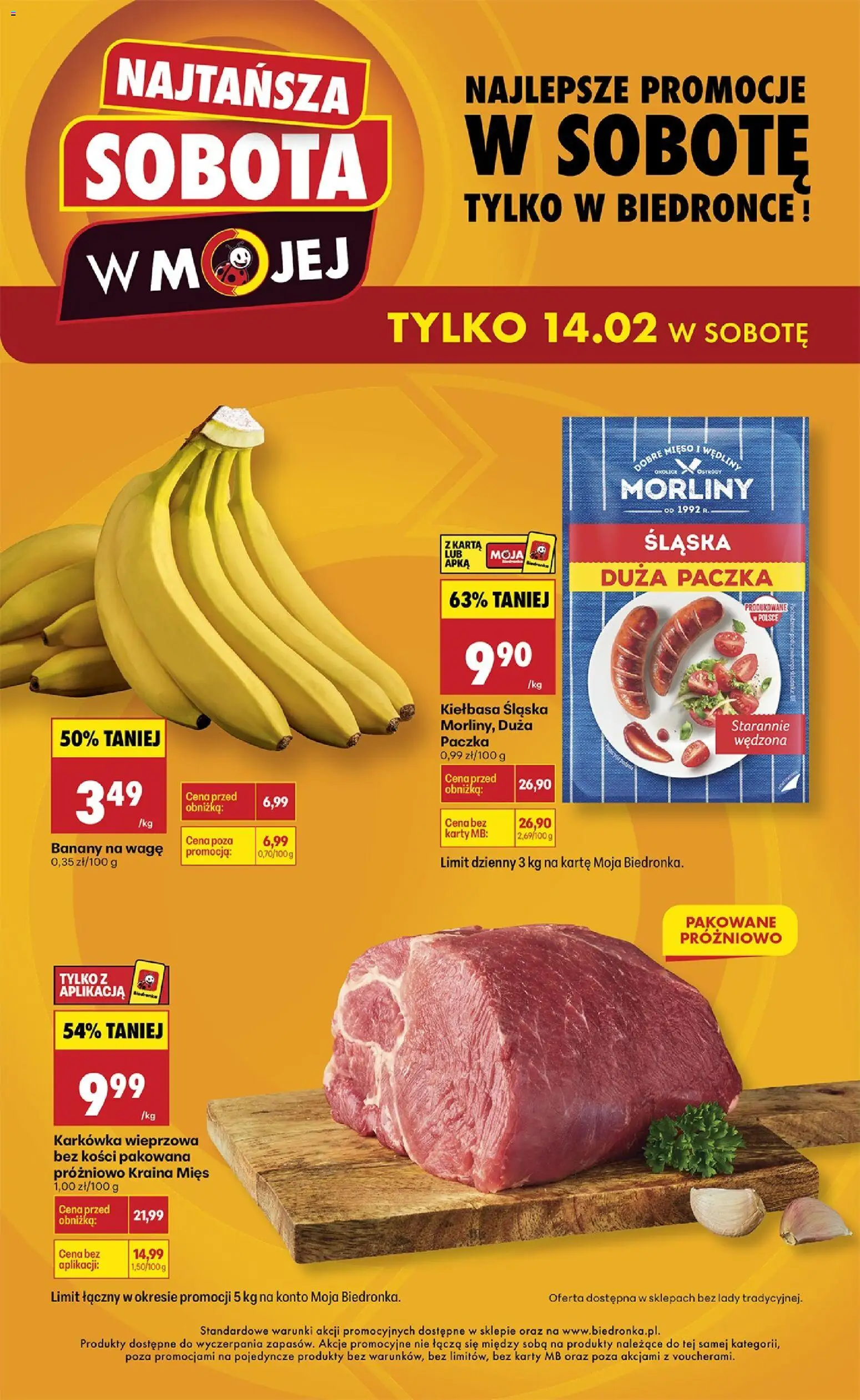 Pogląd gazetki "Najtansza sobota" ze sklepu Biedronka ważnej od 14.02.2026