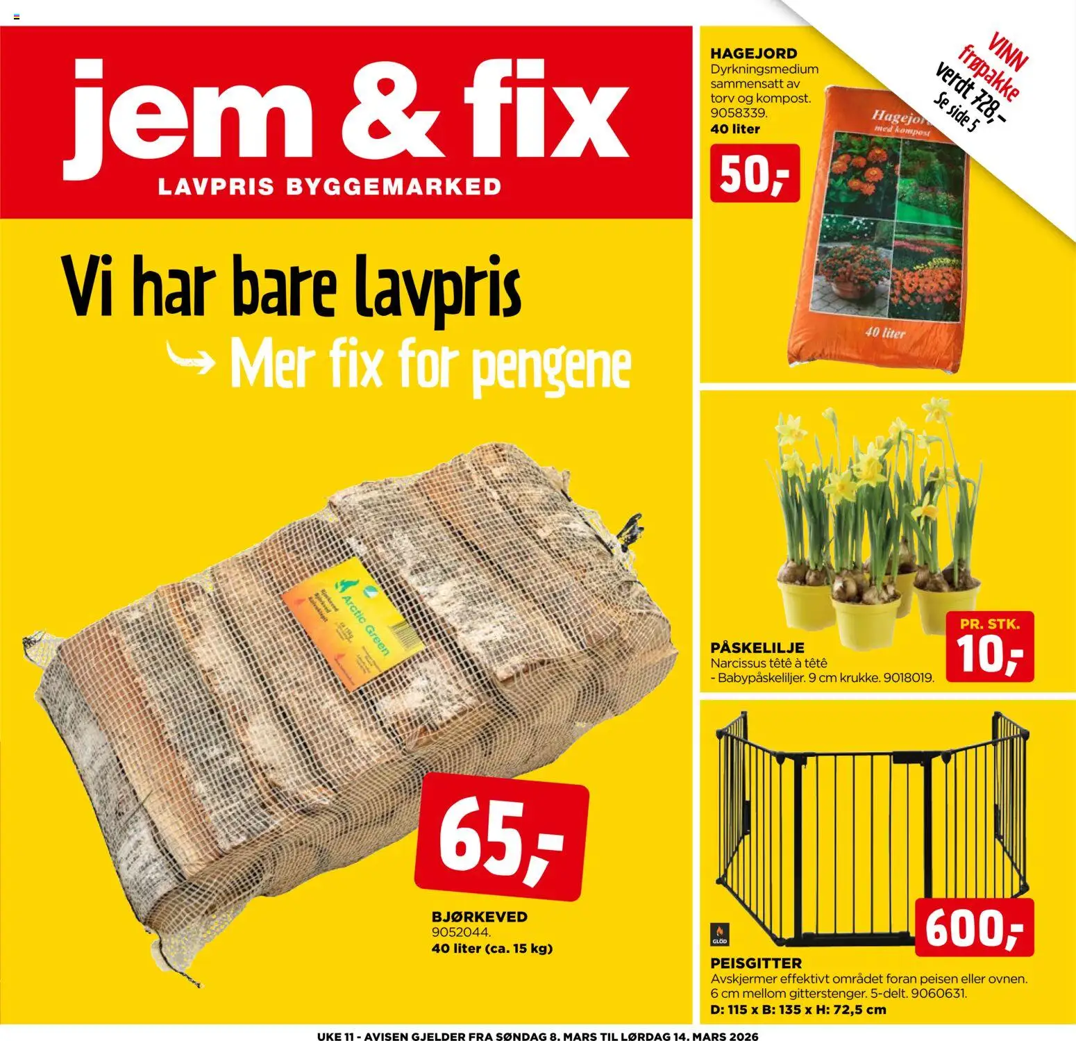 Forhåndsvis Jem & Fix kundeavis fra butikk Jem & Fix gyldig fra 08/03/2026